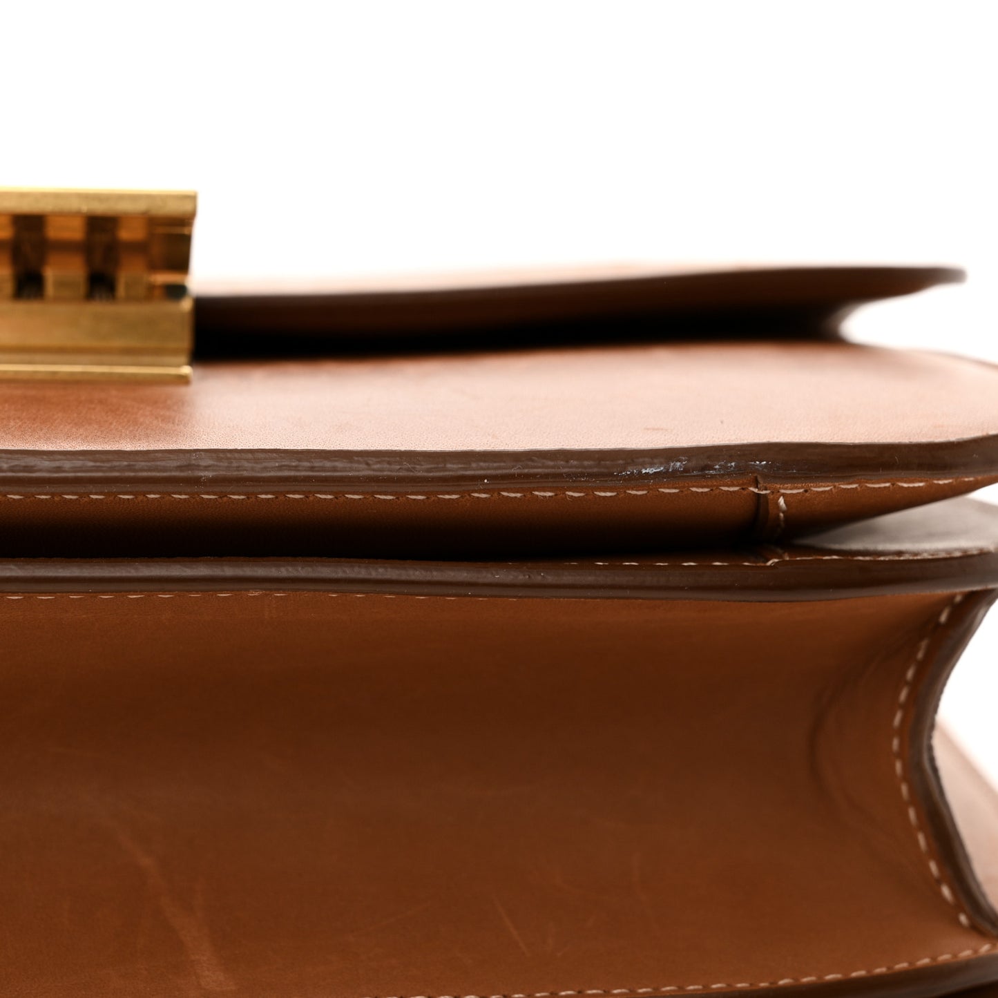 Natural Calfskin Medium Classic Box Flap Bag Tan