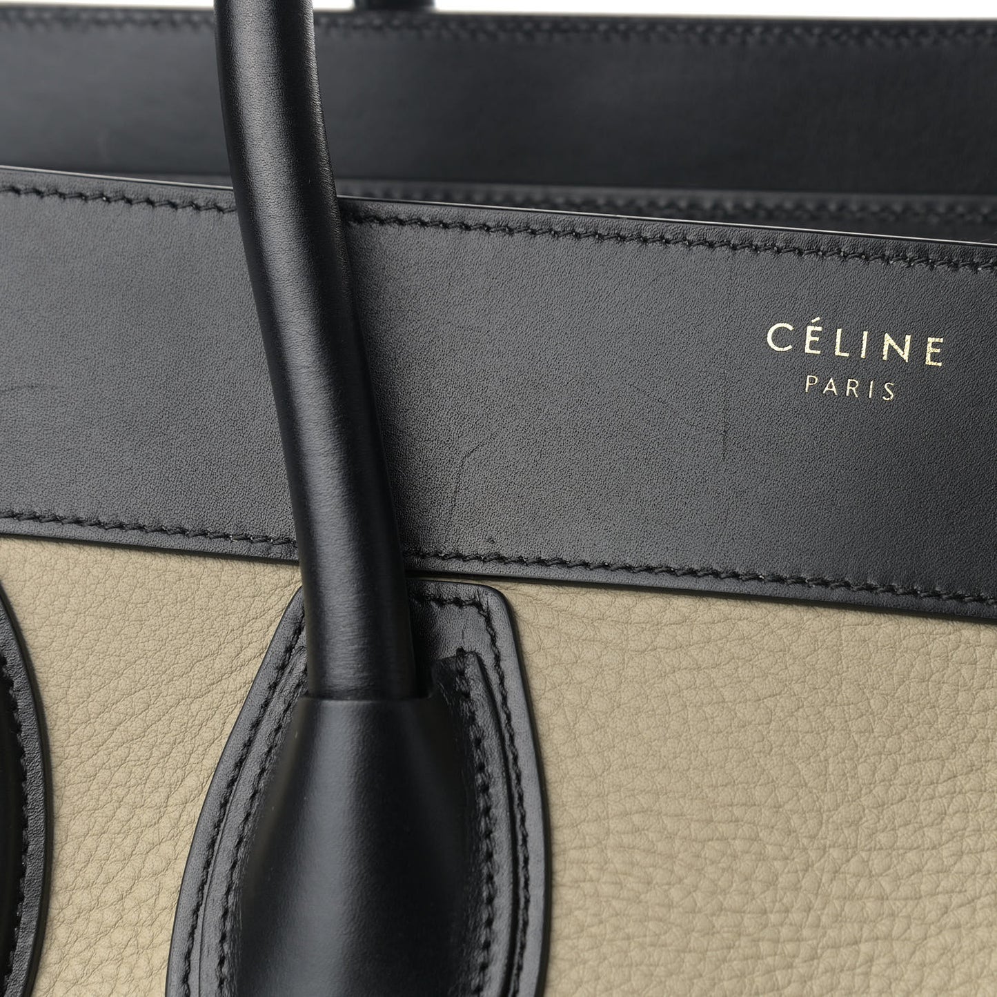 Elephant Calfskin Mini Tri-Color Luggage Beige