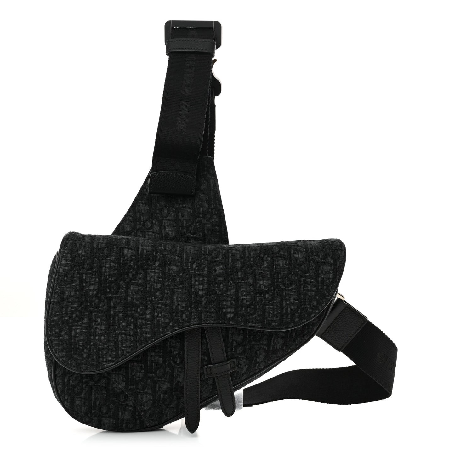 Oblique Mens Saddle Bag Black Blue