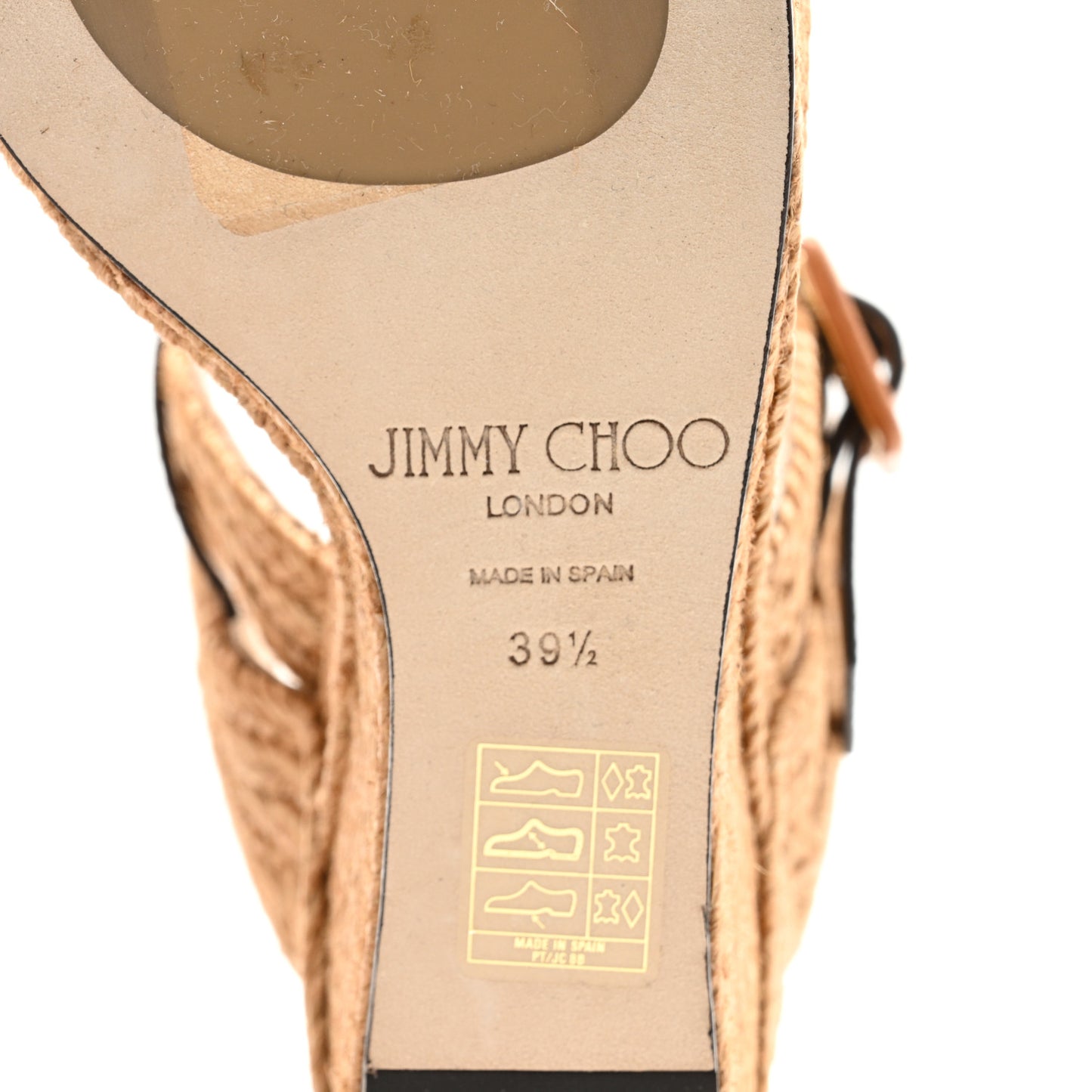 Calfskin Espadrille Delphi 100 Wedge Sandals 39.5 Cuoio