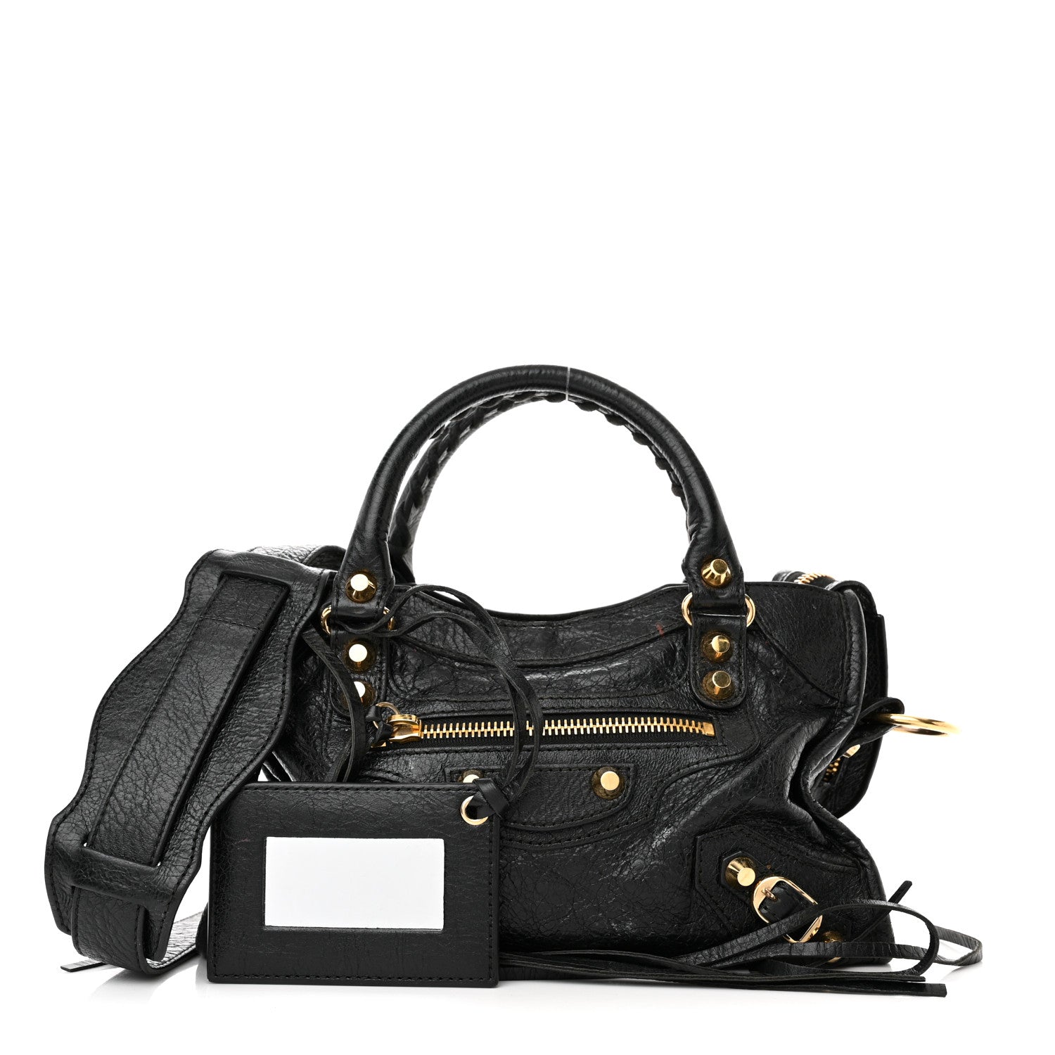 Balenciaga Agneau Classic Gold Hardware Mini City Black 1391275