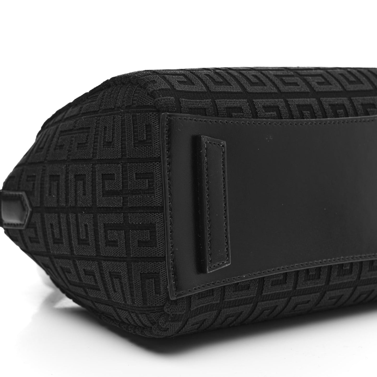 Canvas Jacquard Embroidered Calfskin 4G Mini Antigona Black
