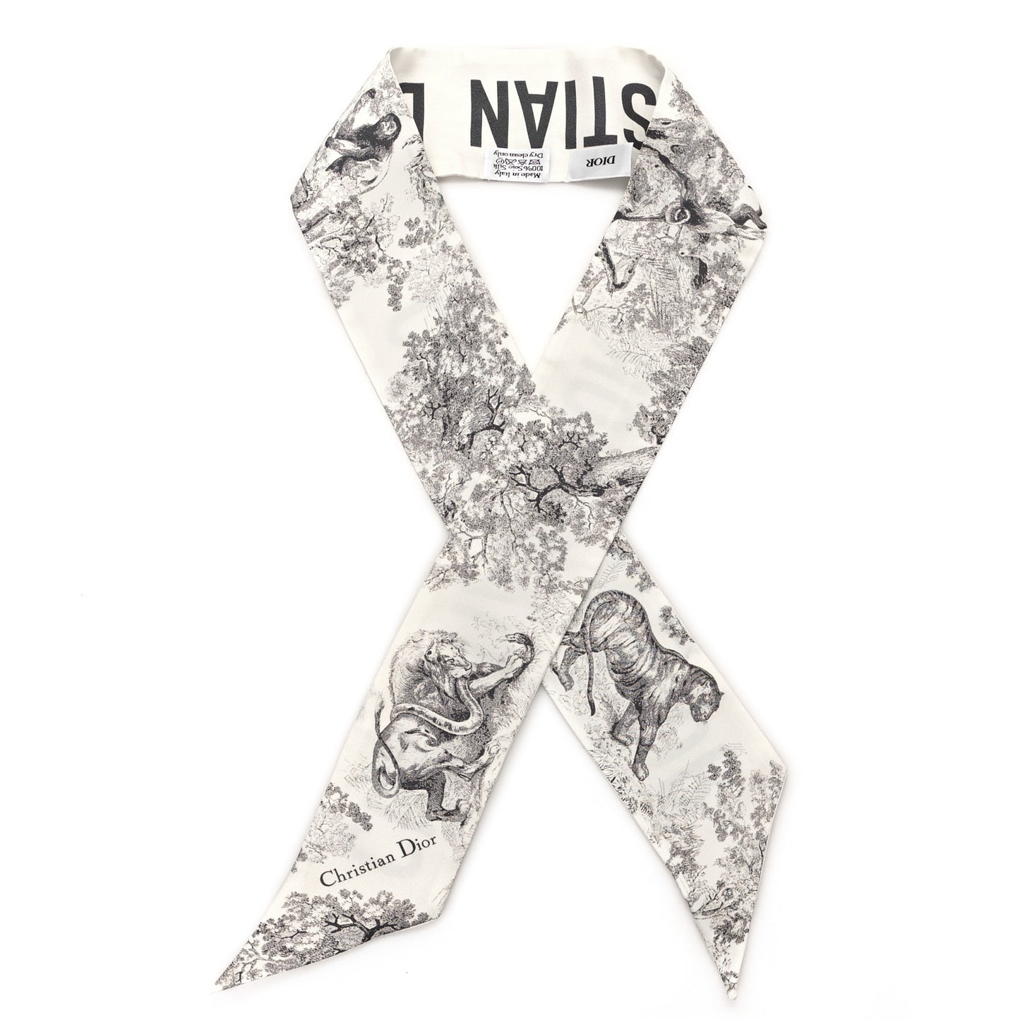 Silk Toile De Jouy Mitzah Scarf White