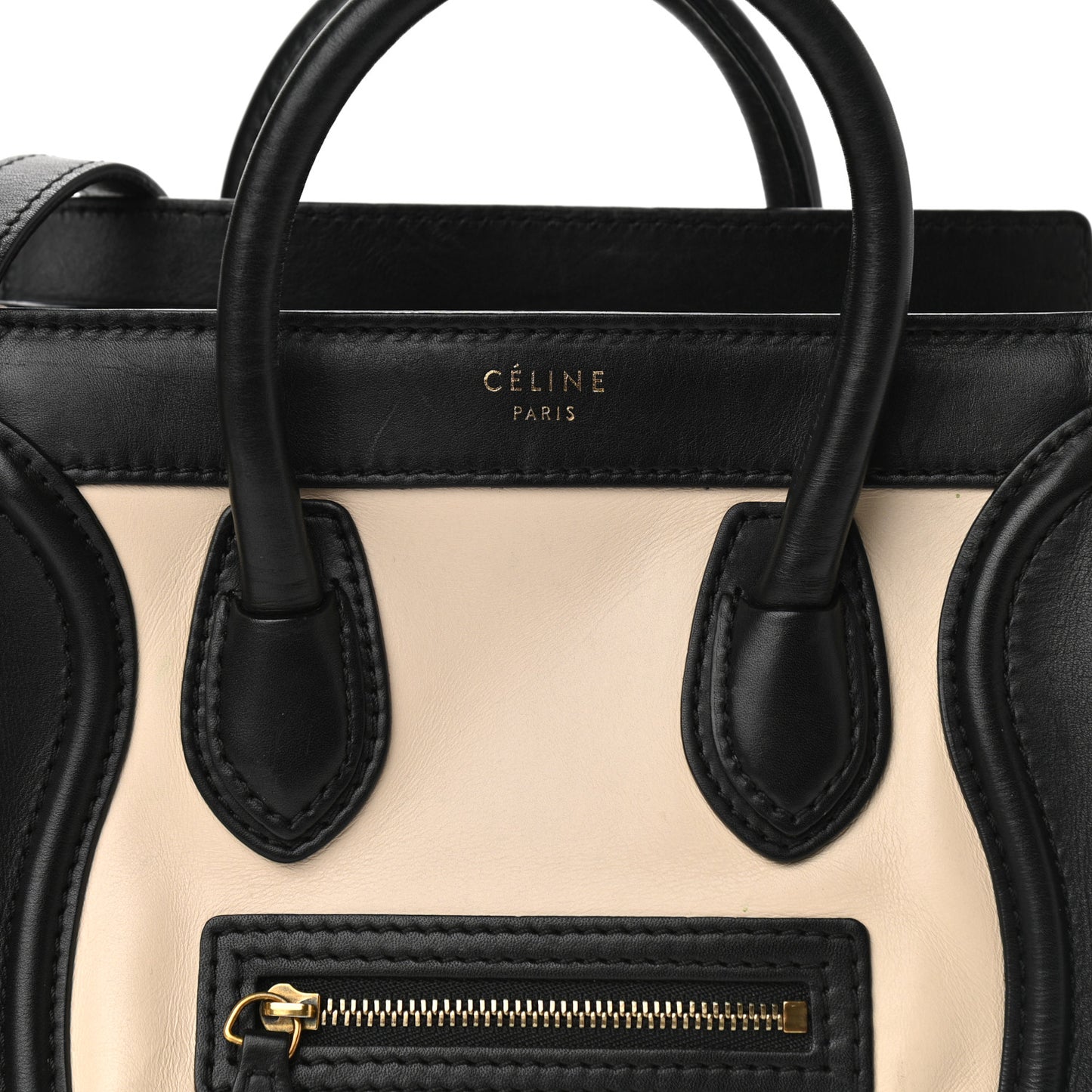 Satin Calfskin Suede Nano Tri-Color Luggage Seashell