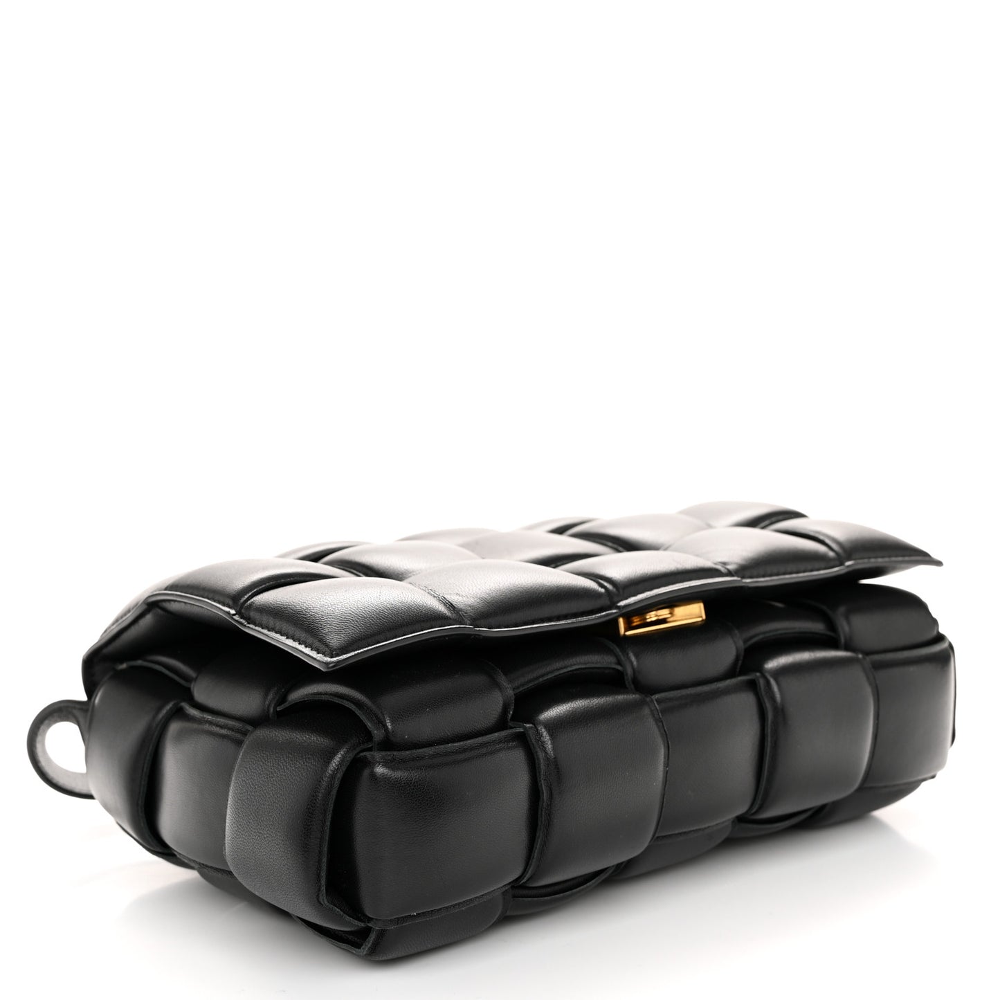 Nappa Maxi Intreccio Padded Cassette Crossbody Bag Black