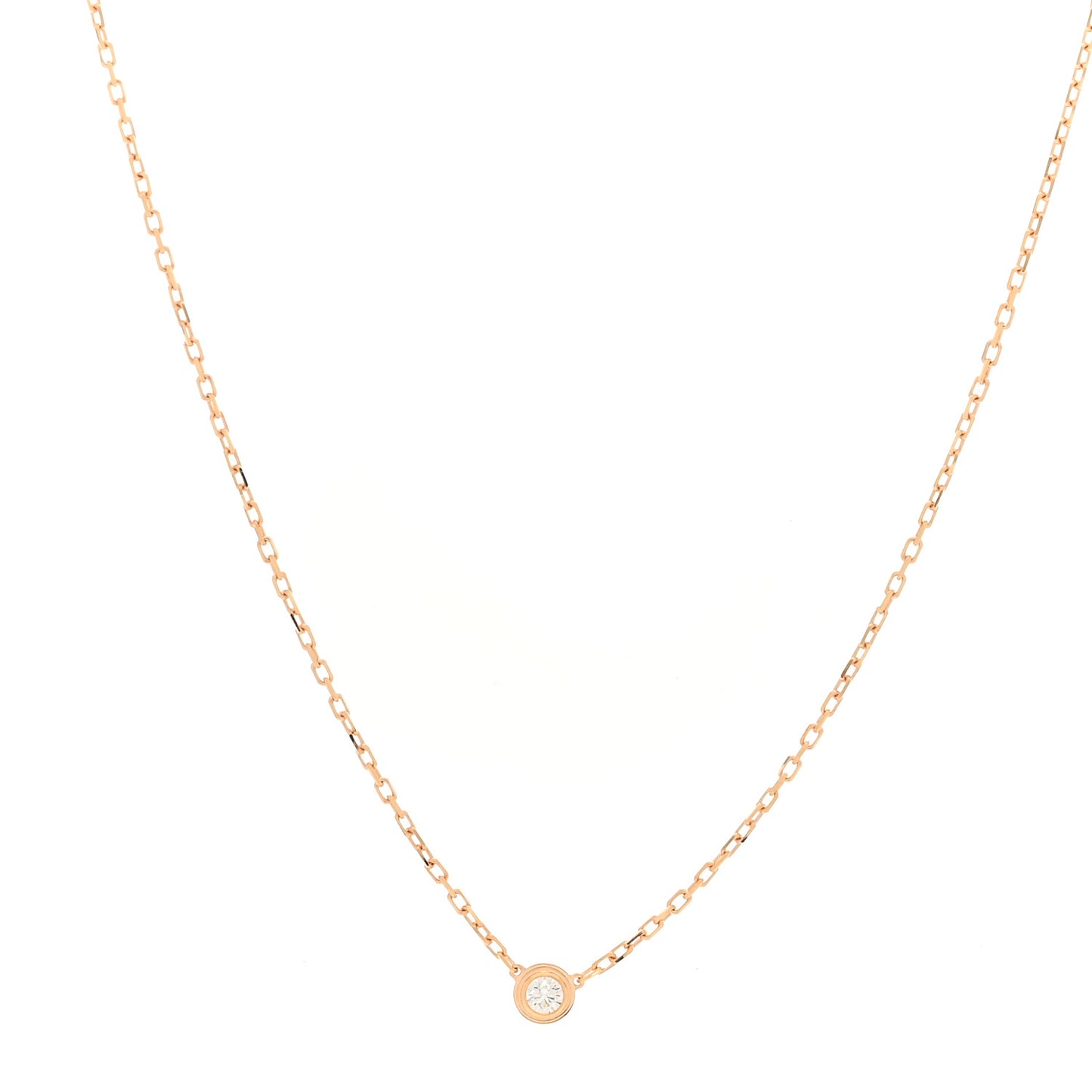 18K Pink Gold Diamond SM D'Amour Pendant Necklace