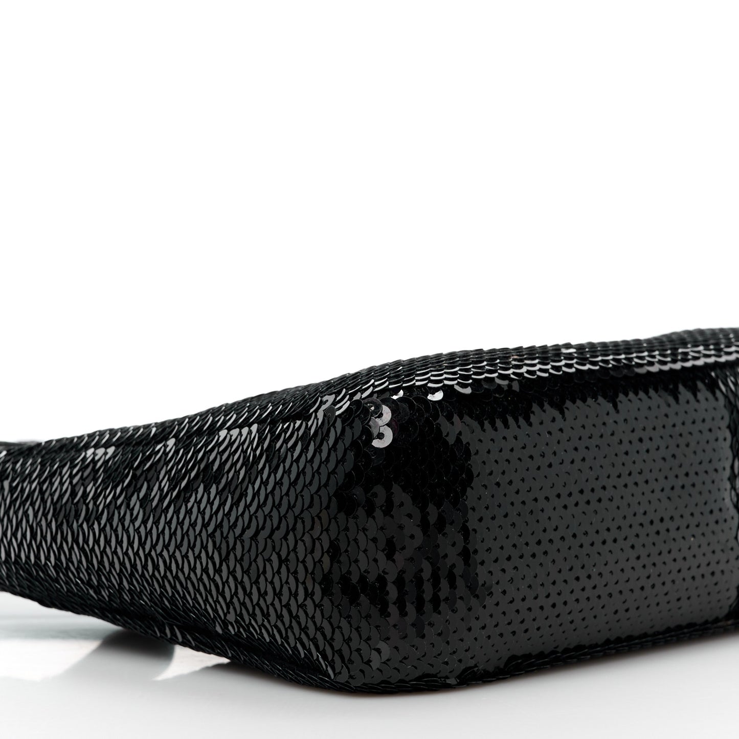 Paillettes Sequin Mini Re-Edition 2000 Bag Black White