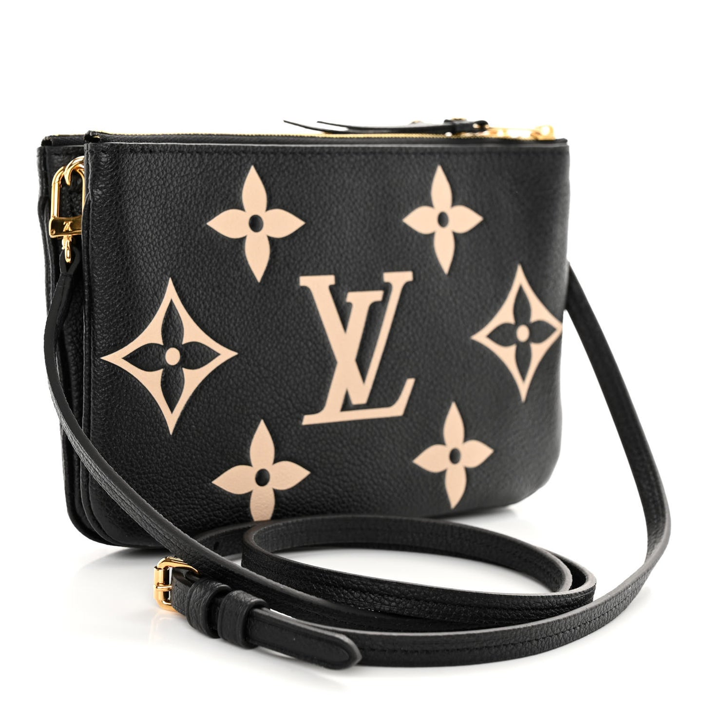 Empreinte Monogram Giant Double Zip Pochette Black Cream