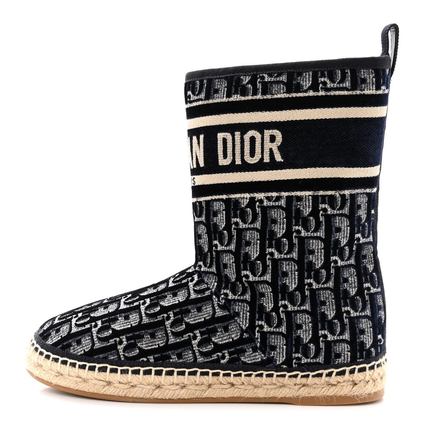 Velvet Oblique Granville Espadrille Boots 35.5 Deep Blue