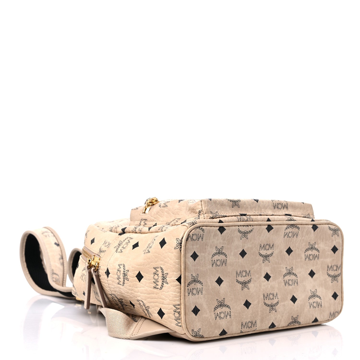 MCM Visetos Small Stark Rabbit Backpack Beige 4 of 11