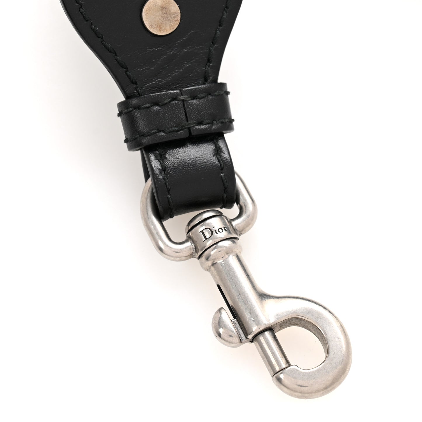Calfskin D Fence Saddle Bag Adjustable Shoulder Strap Black