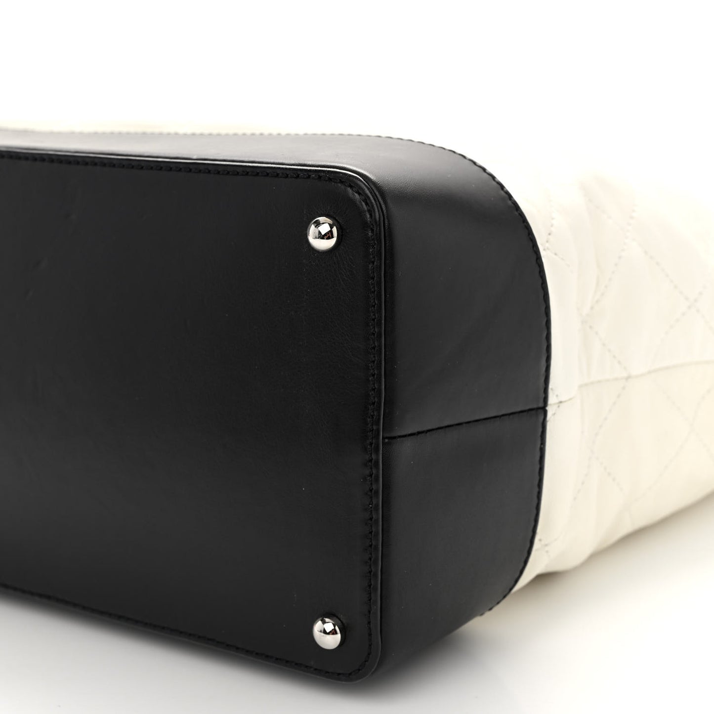 Calfskin Quilted Gabrielle Shopping Tote White