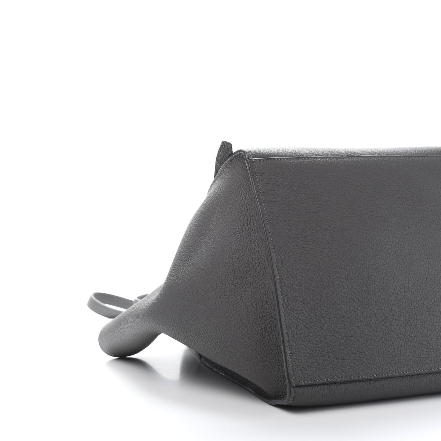 Supple Grained Calfskin Long Strap Small Big Bag Gray