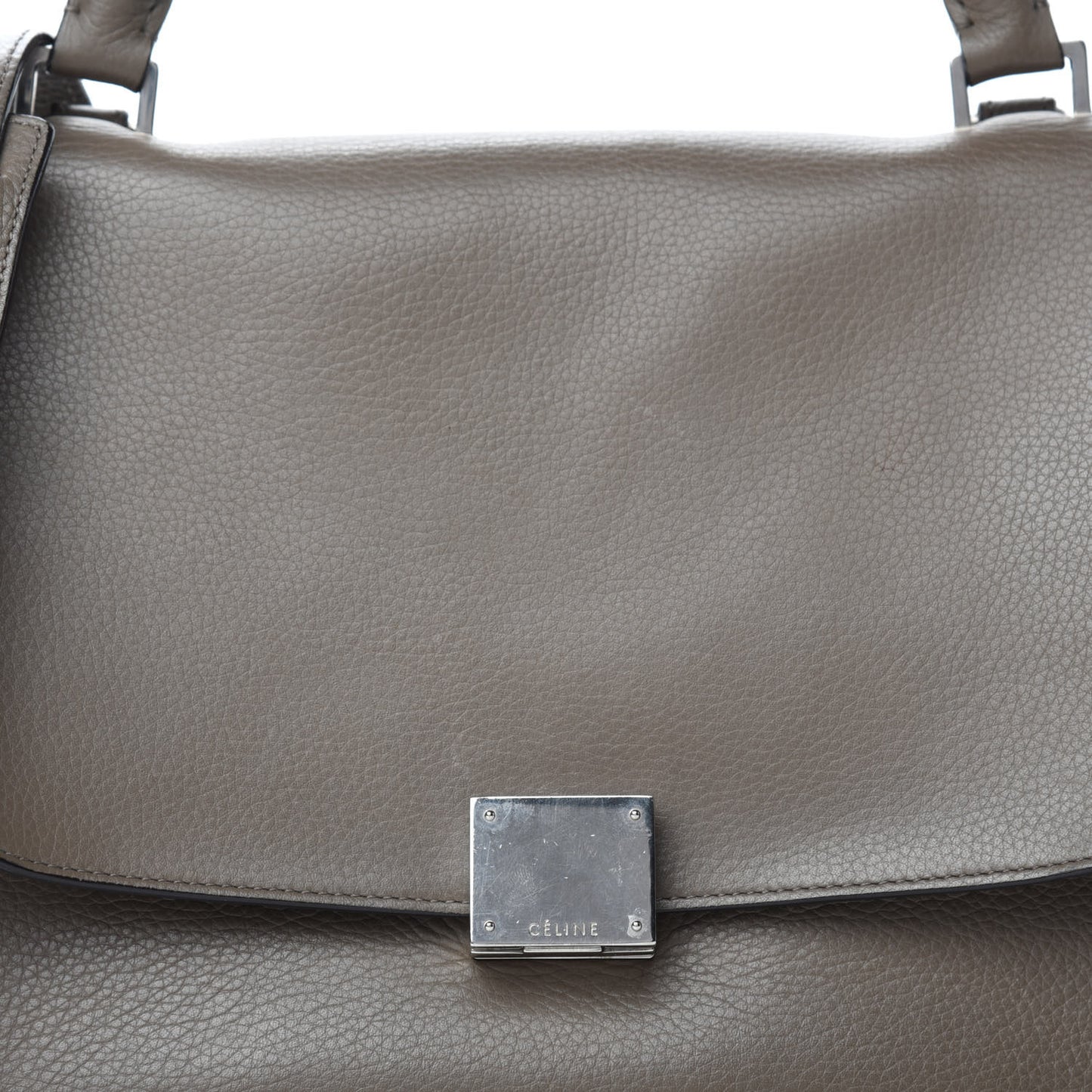 Drummed Calfskin Suede Small Trapeze Taupe