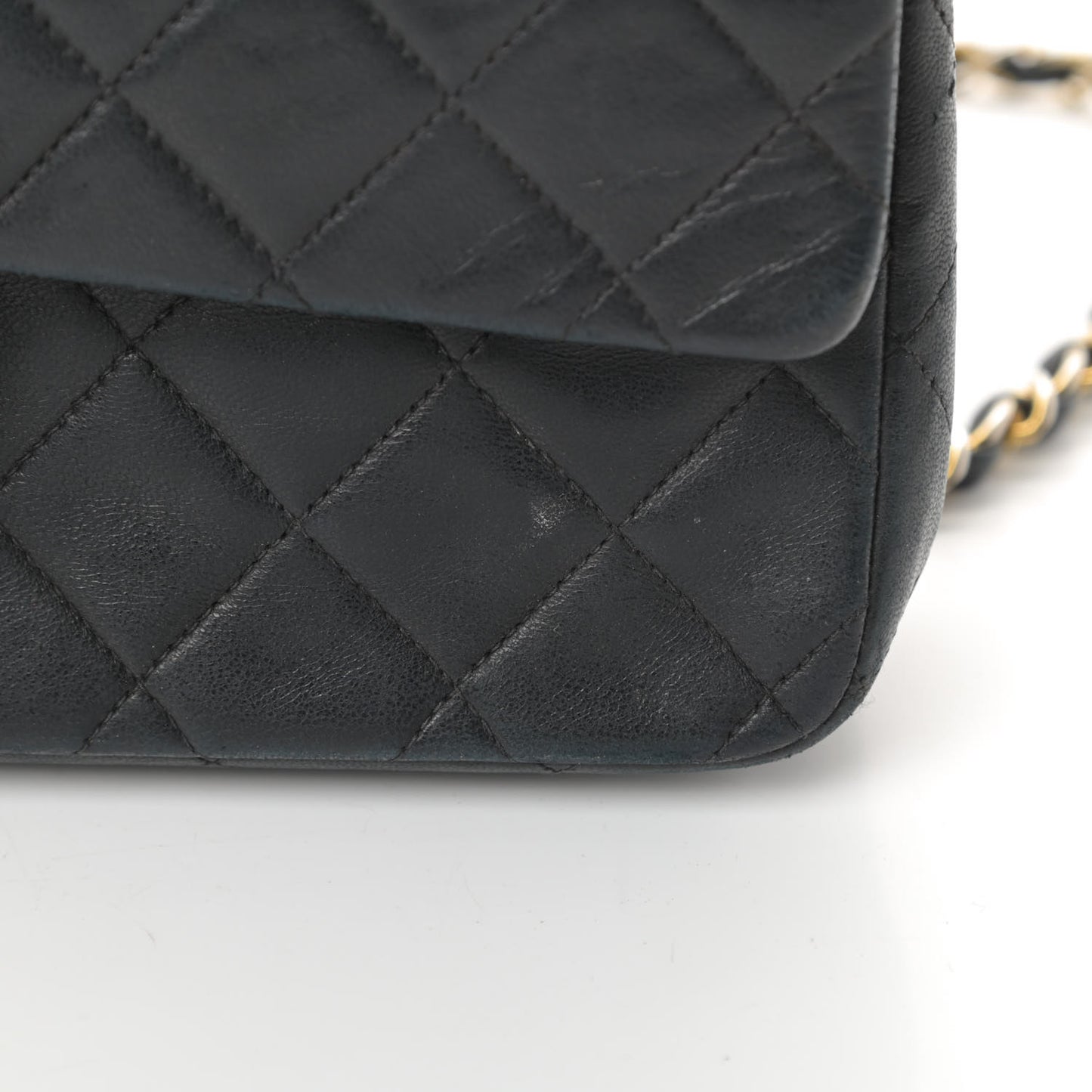 Lambskin Quilted Medium Double Flap Black