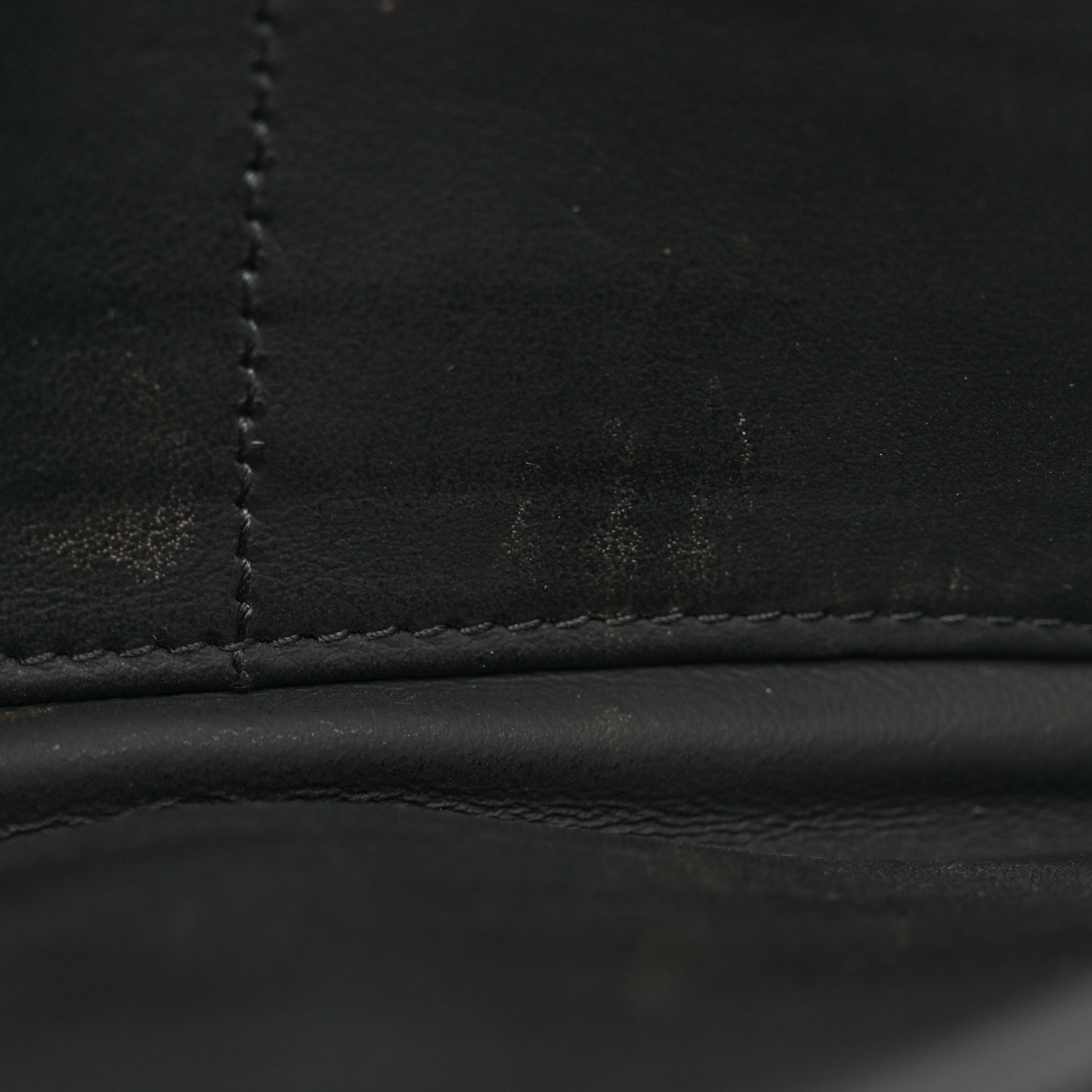 Ultra Matte Calfskin Saddle Chain Wallet Pouch Black