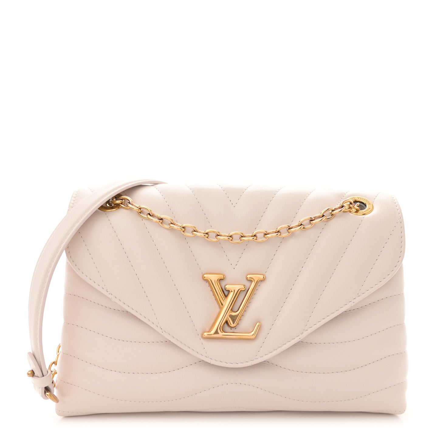 Calfskin LV New Wave Chain Bag GM Ivory