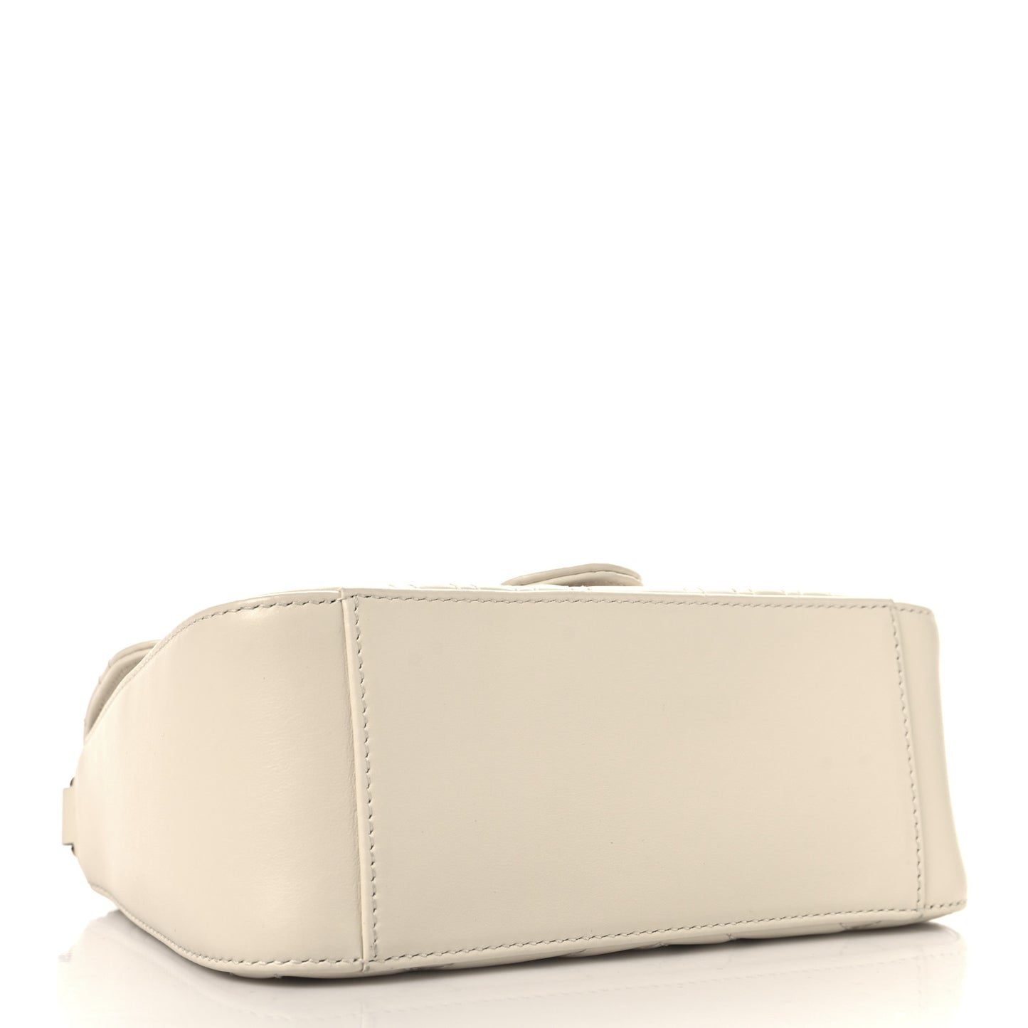 Calfskin Matelasse Mini GG Marmont Top Handle Shoulder Bag White