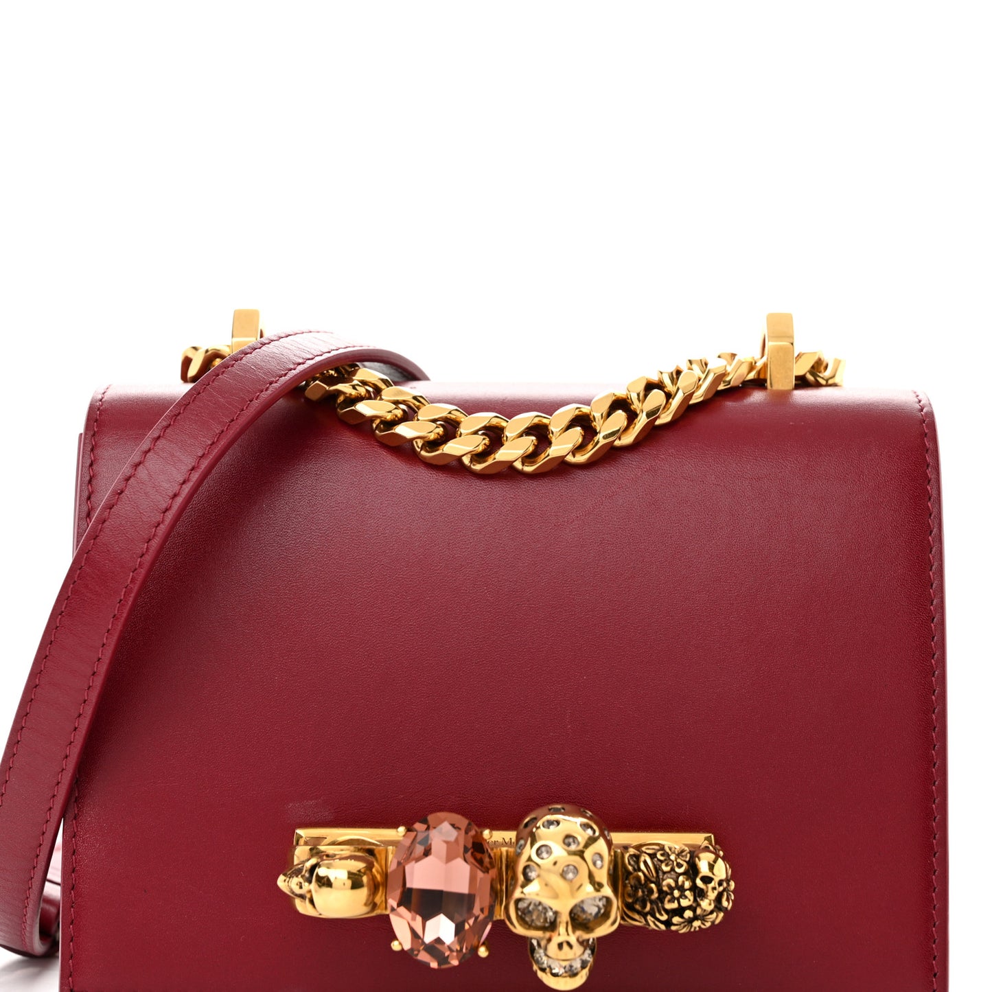 Calfskin Knuckle Crossbody Red