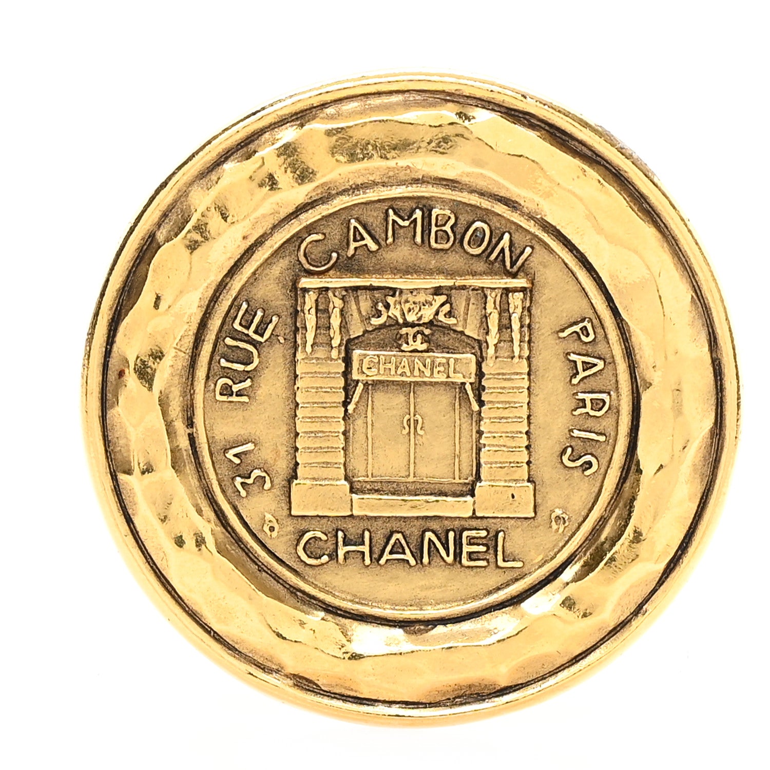 Chanel 31 Rue Cambon Medallion Brooch Gold 1 of 5