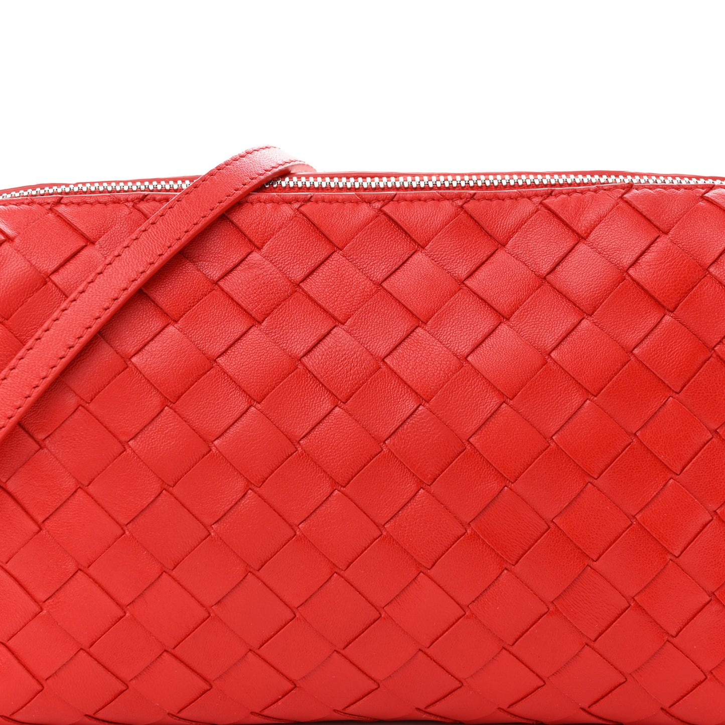 Nappa Intrecciato Small Camera Bag Red
