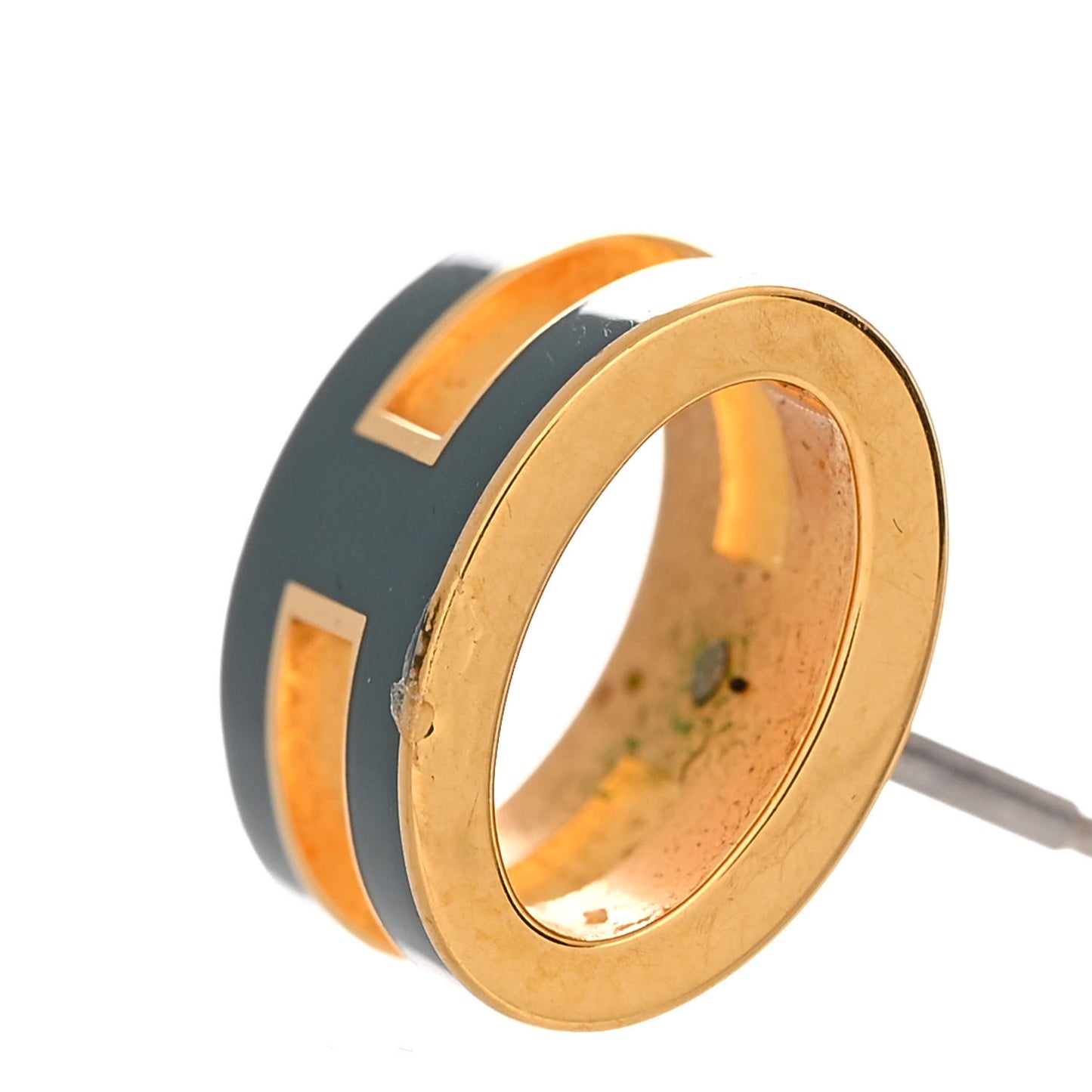 Gold Lacquered Pop H Earrings Emeraude