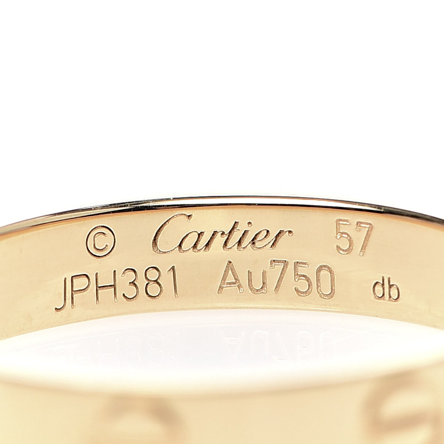 18K Yellow Gold 3.5mm LOVE Wedding Band Ring 57 8
