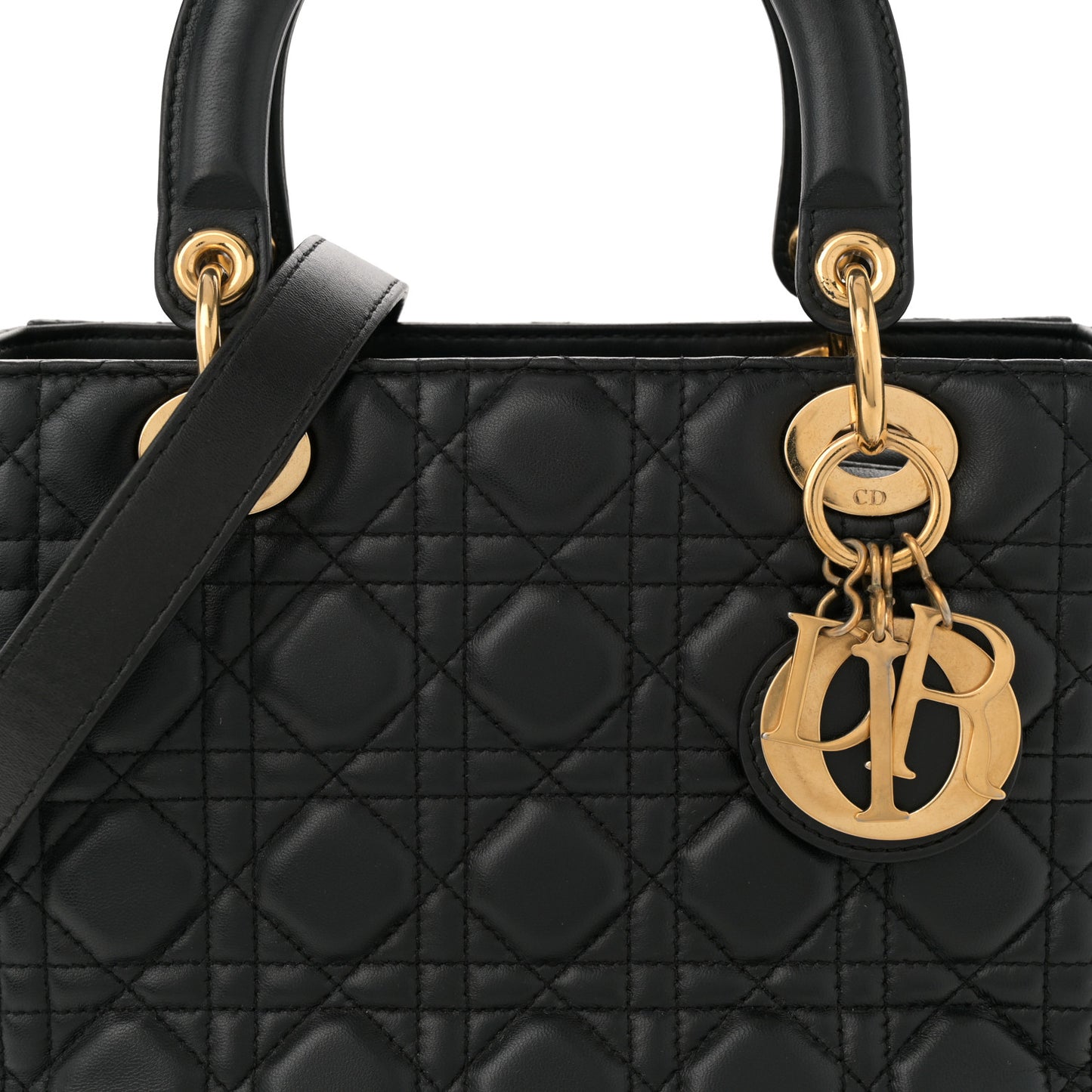Lambskin Cannage Medium Lady Dior Black