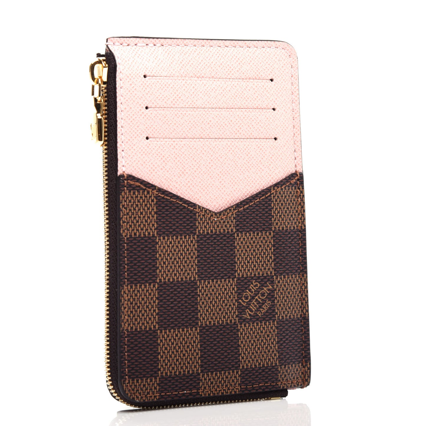 Damier Ebene Recto Verso Card Holder Rose Ballerine