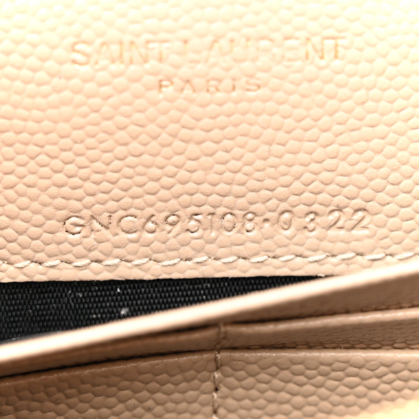 Grain De Poudre Matelasse Chevron Monogram Envelope Chain Wallet Nude Powder