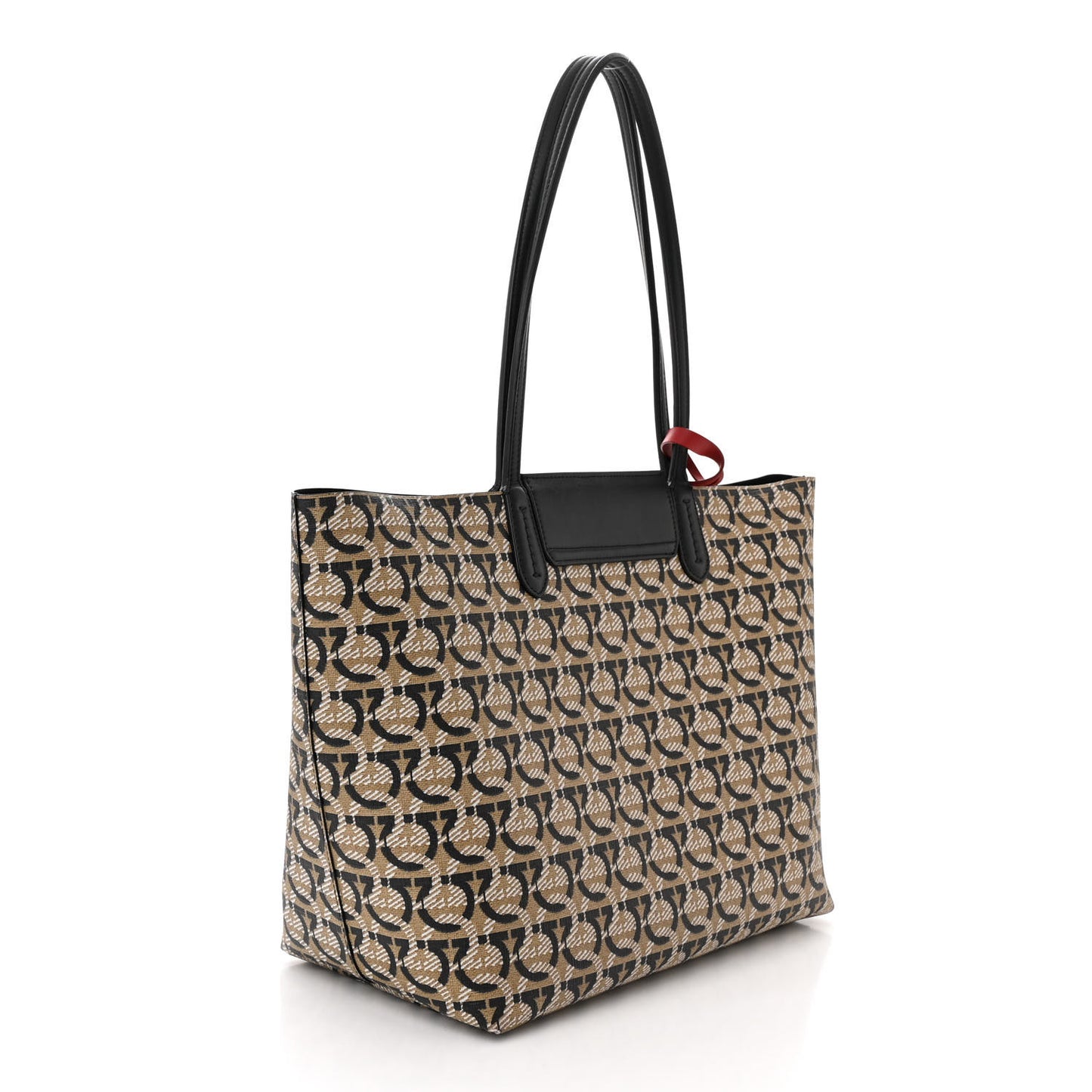 Canvas Calfskin Gancini Bag Black