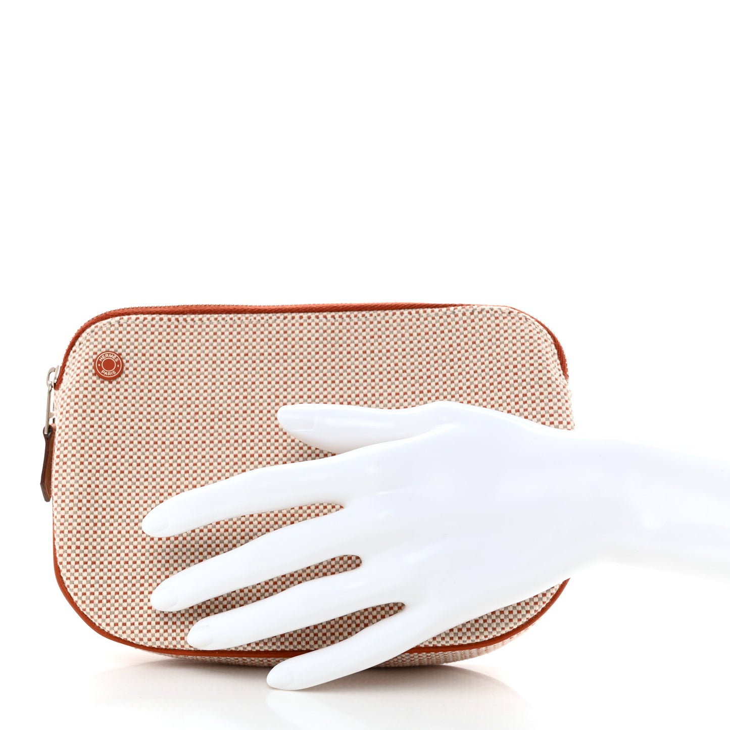 Tricolor Canvas Echappee Case Cognac