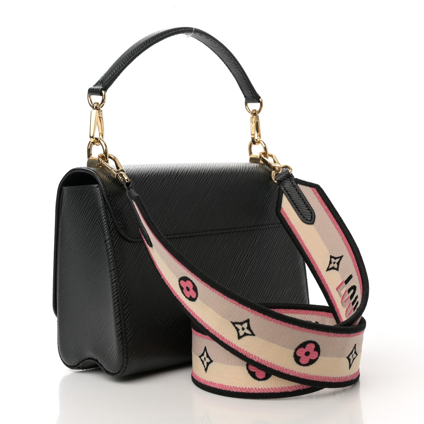 Epi Twist Top Handle Shoulder Bag MM Black