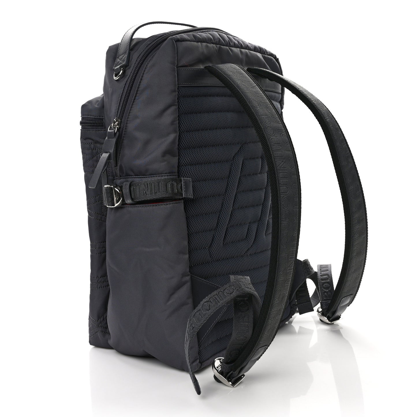 Calfskin Rubber Nylon Loubideal Backpack Smoky