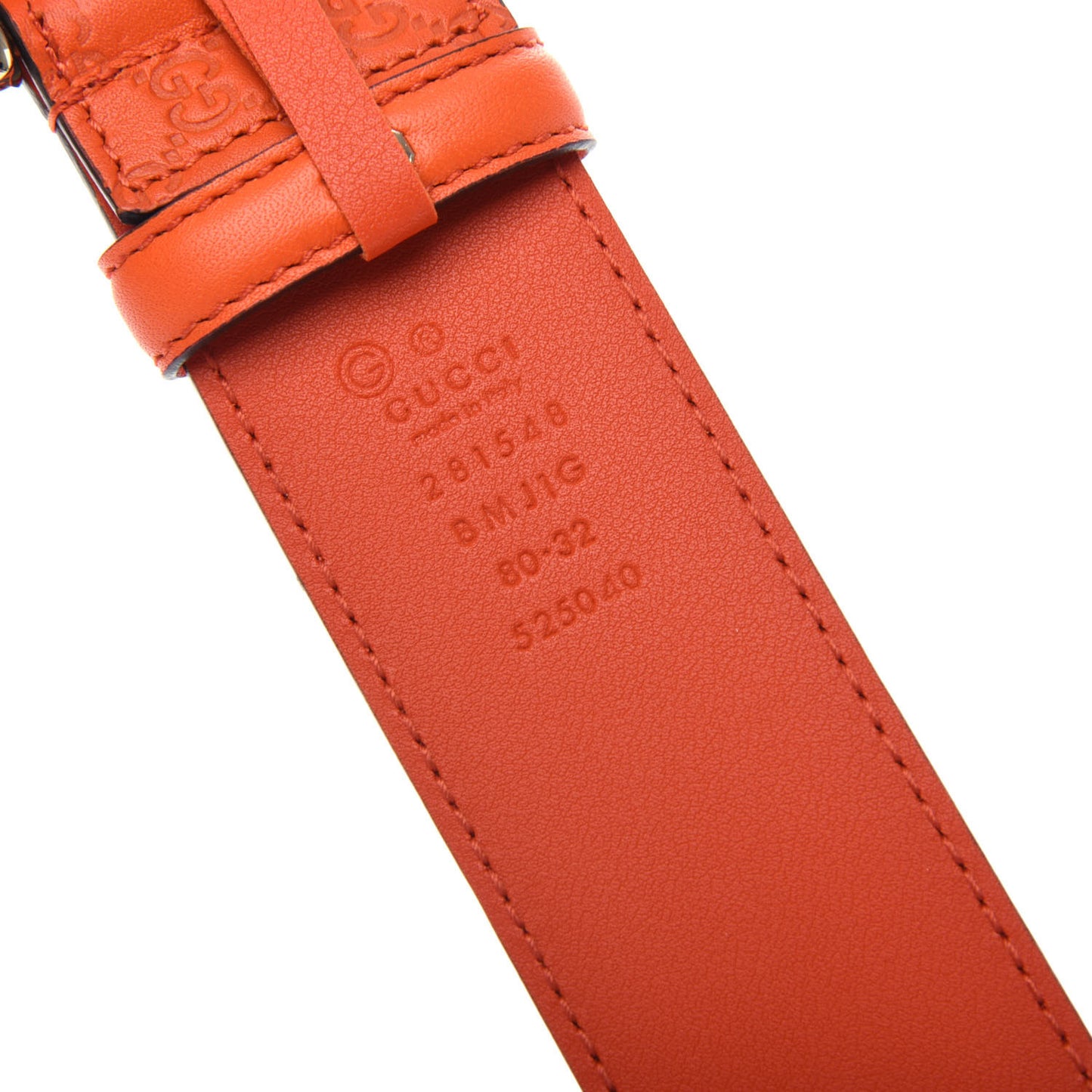 Soft Microguccissima 40mm Belt 80 32 Sun Orange