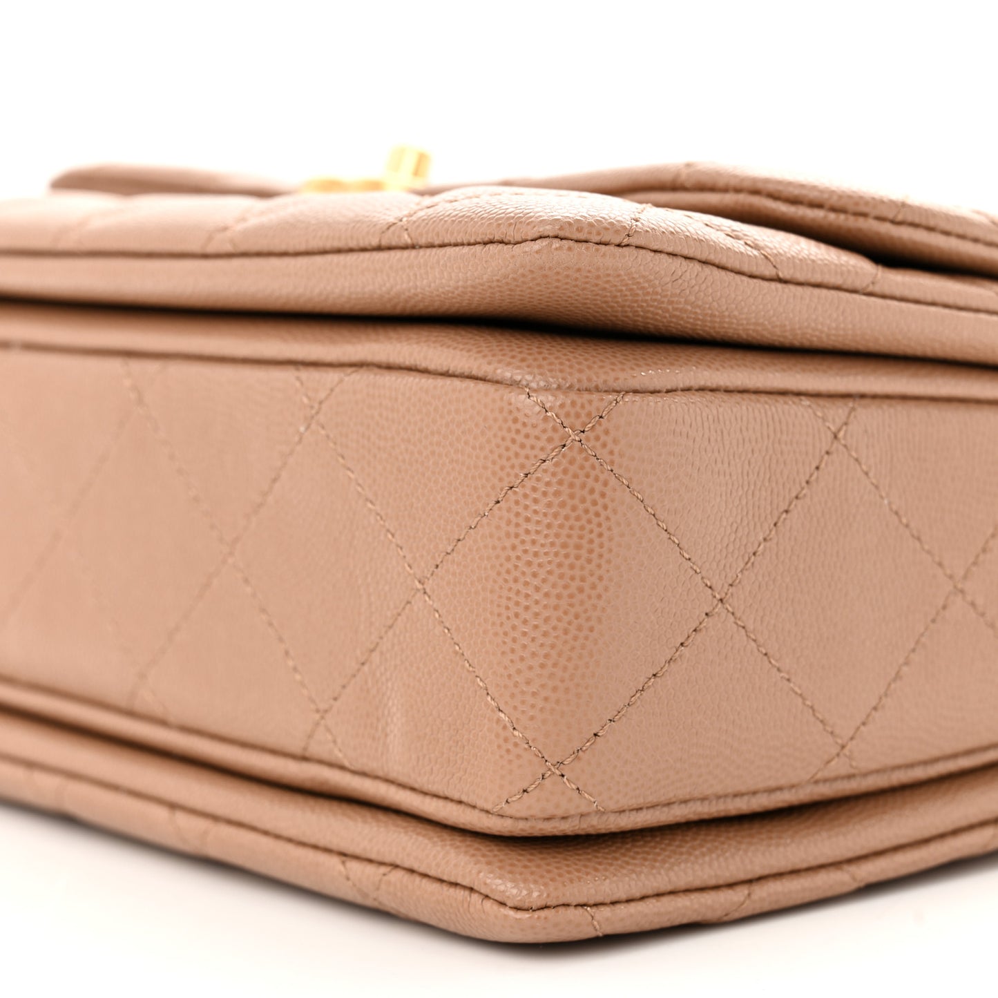 Caviar Quilted Coco First Flap Beige