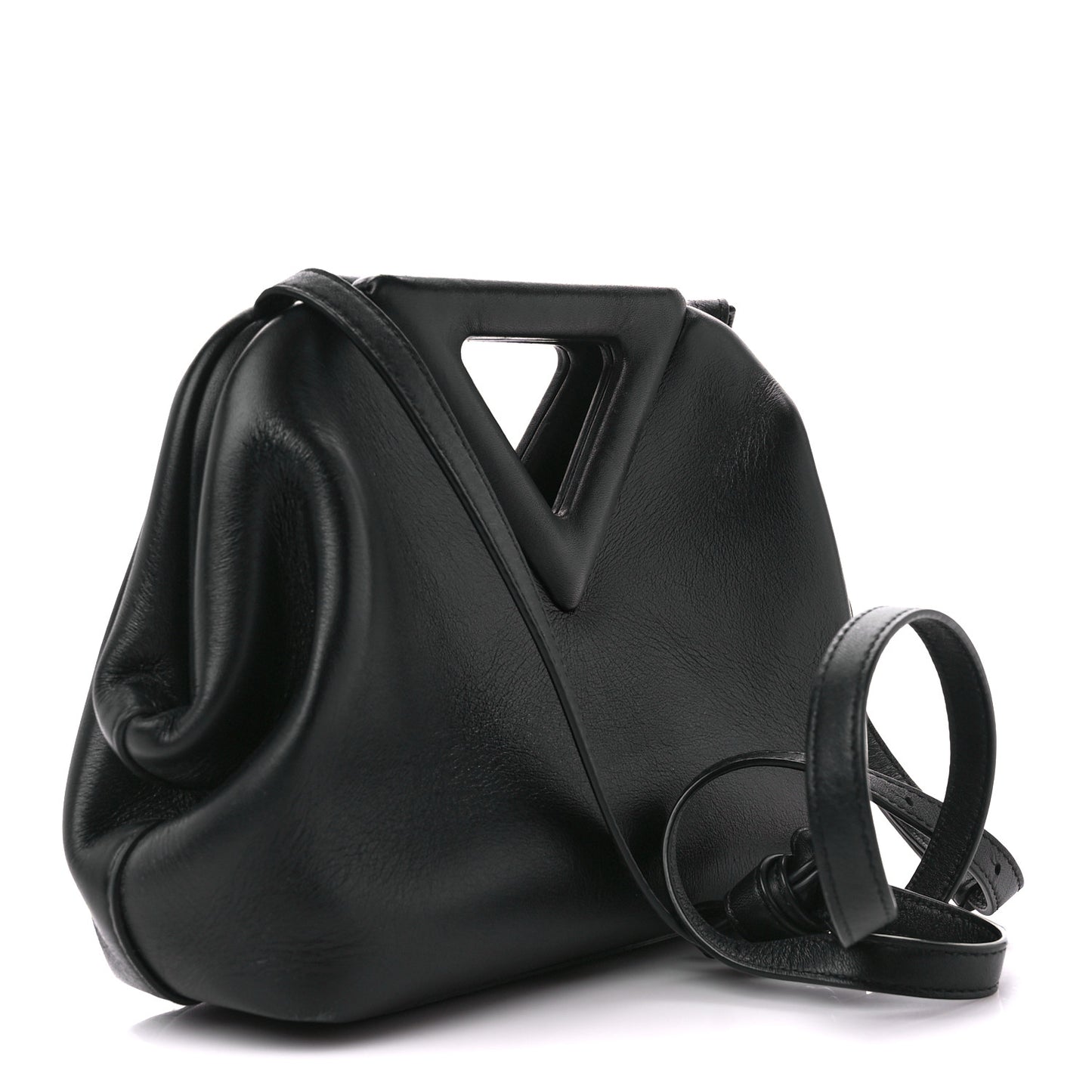 Calfskin Small The Point Triangle Bag Black