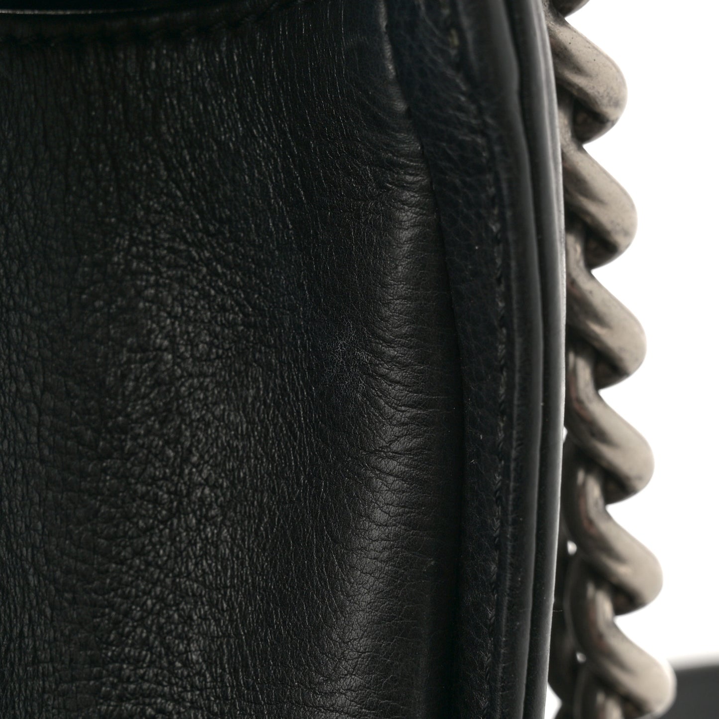 Calfskin Quilted Large Boy Flap Black