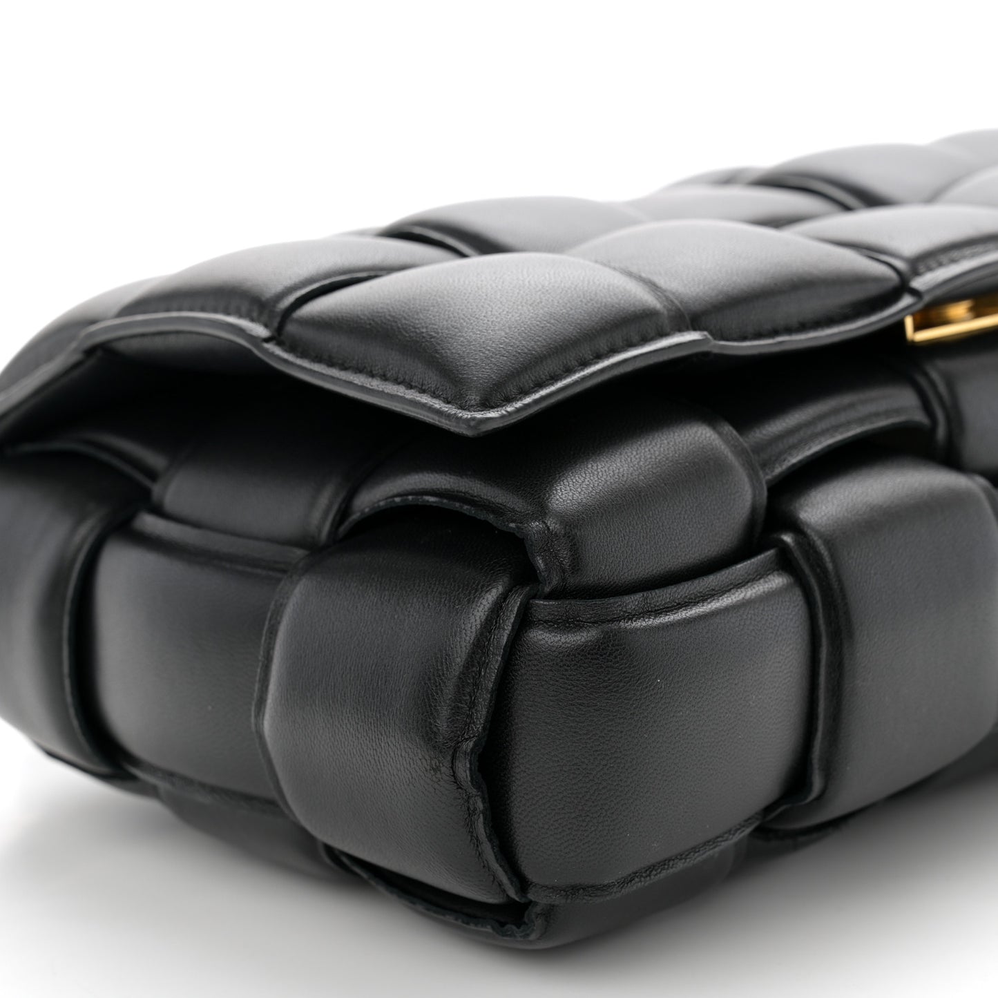 Nappa Maxi Intreccio Padded Cassette Crossbody Bag Black