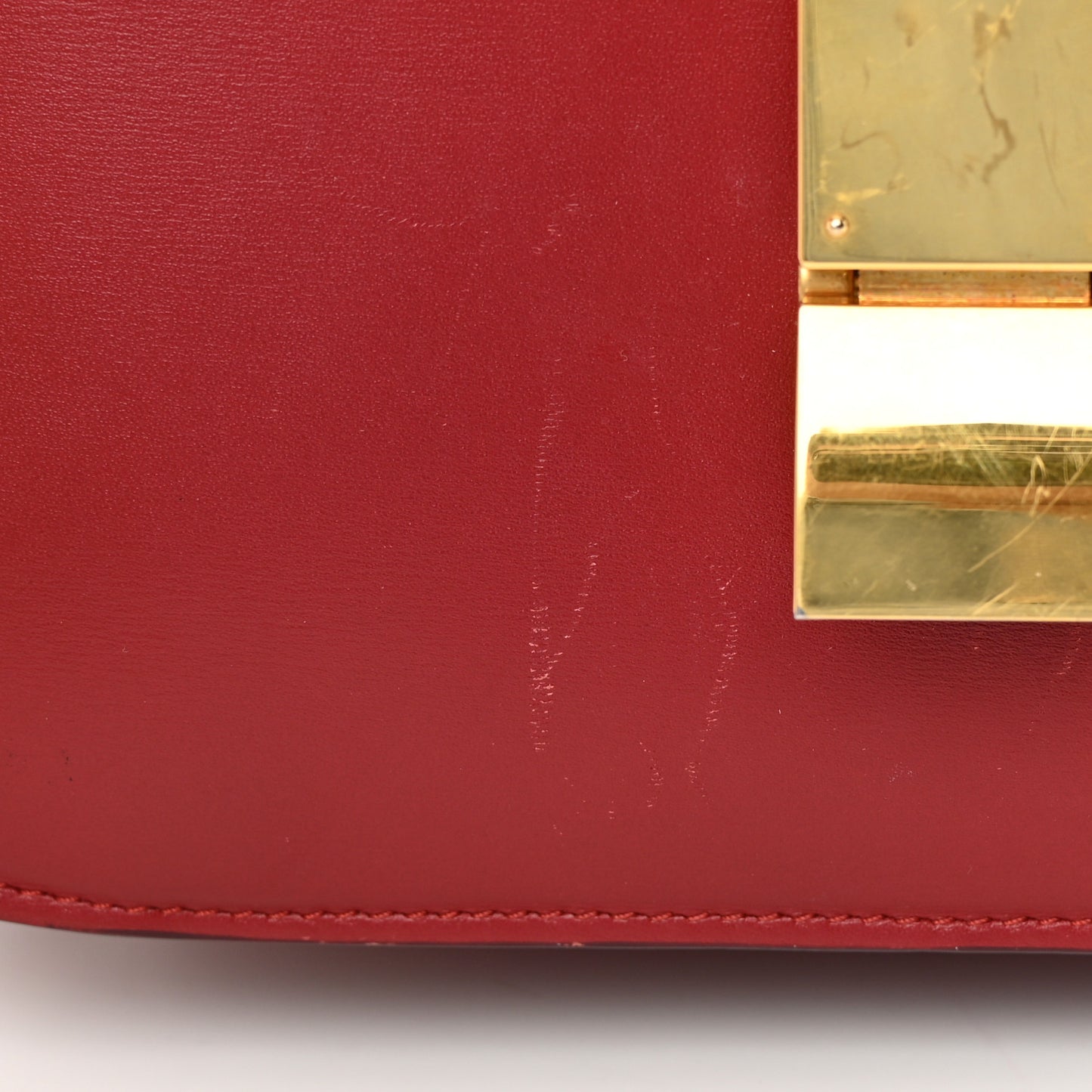 Box Calfskin Medium Classic Box Flap Bag Dark Brick