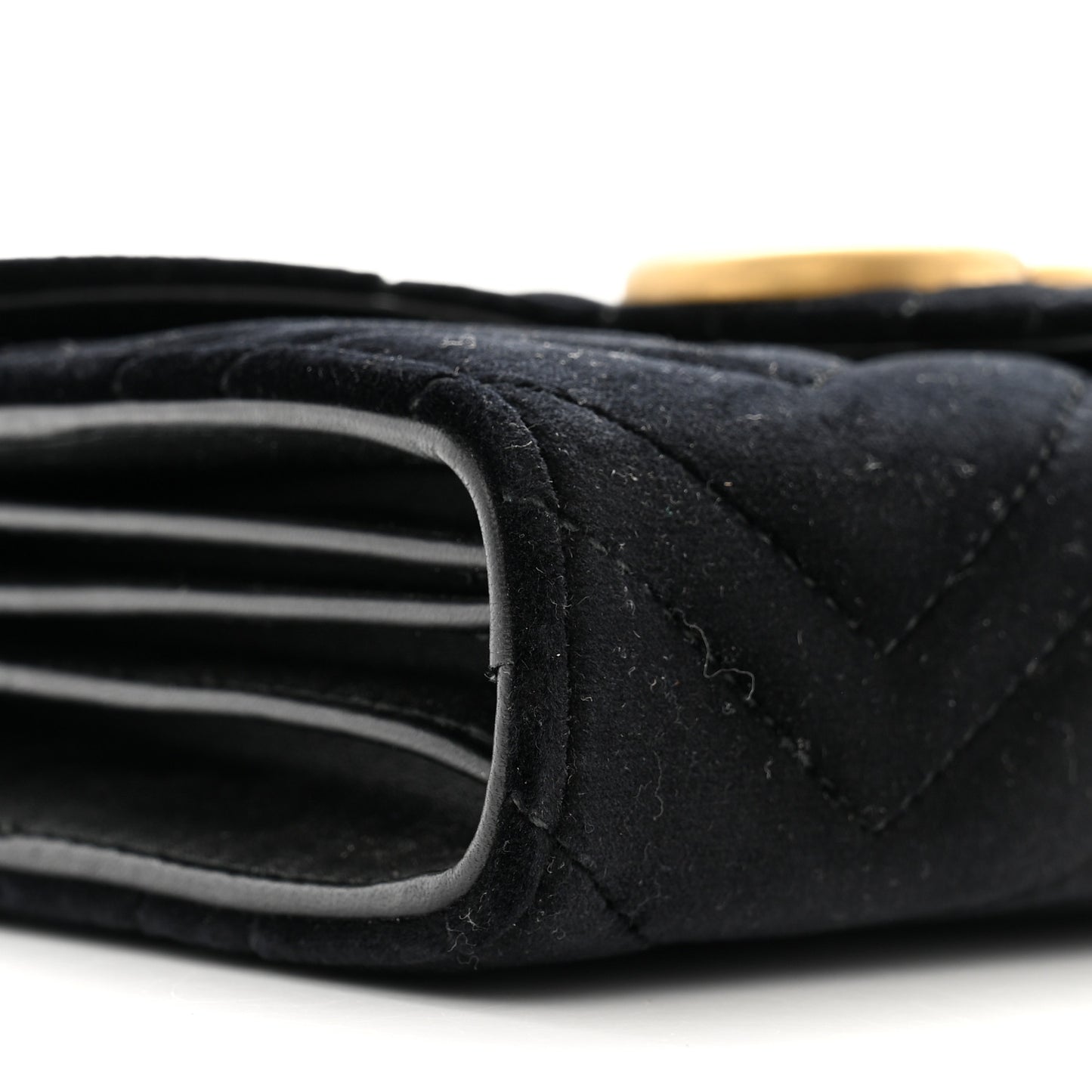 Velvet Matelasse GG Marmont Chain Wallet Black