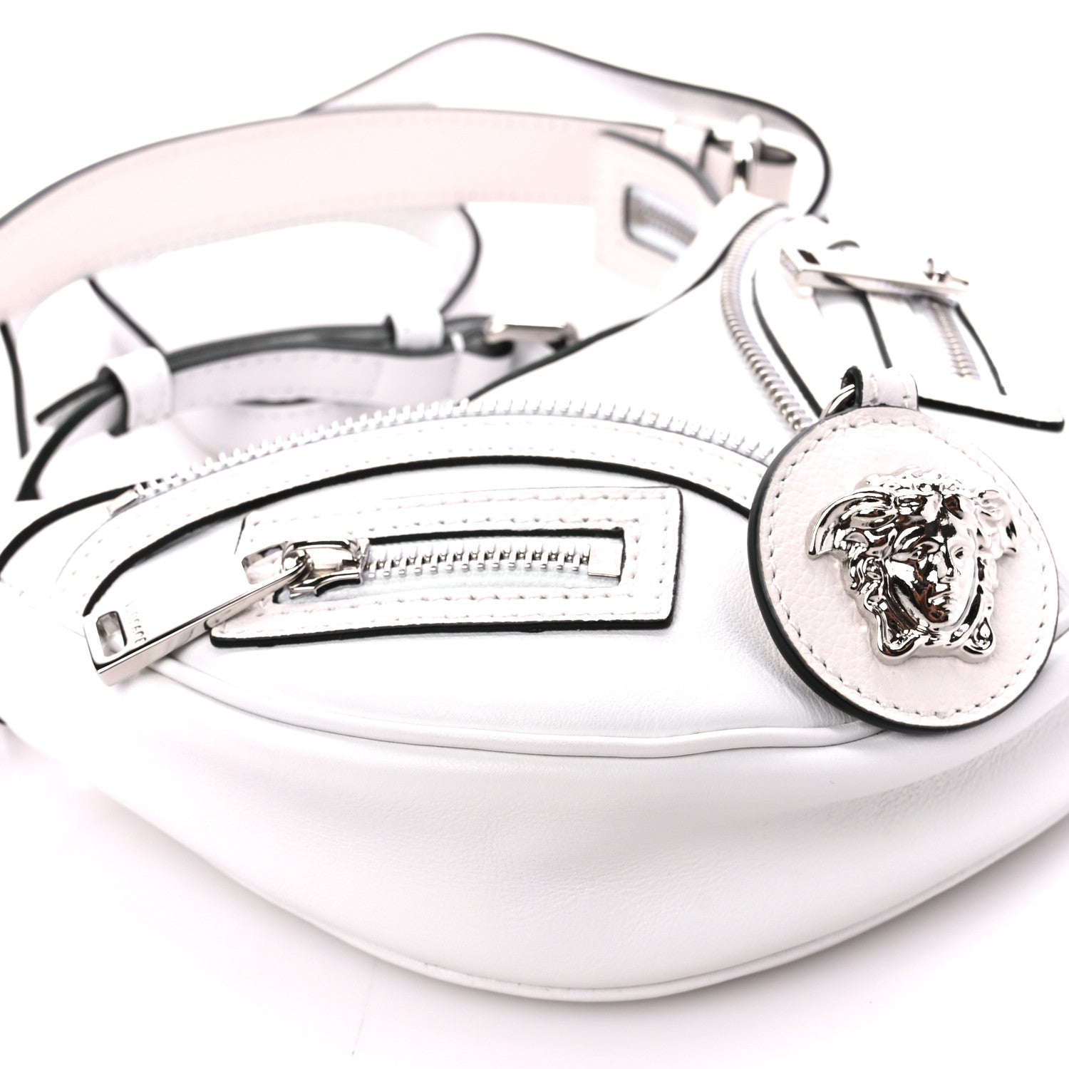 Versace Calfskin La Medusa Archive Hobo White 10 of 11