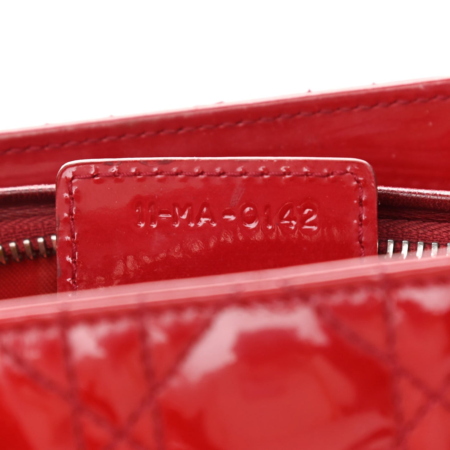 Patent Cannage Medium Lady Dior Red