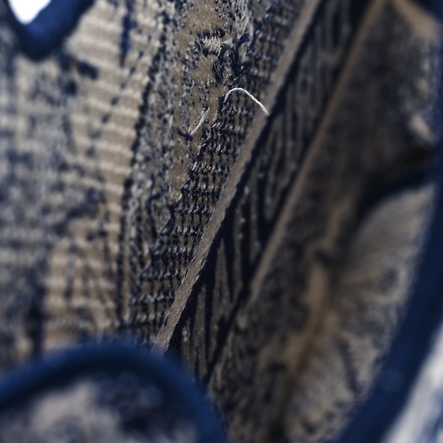 Canvas Embroidered Mini Toile De Jouy Book Tote Blue