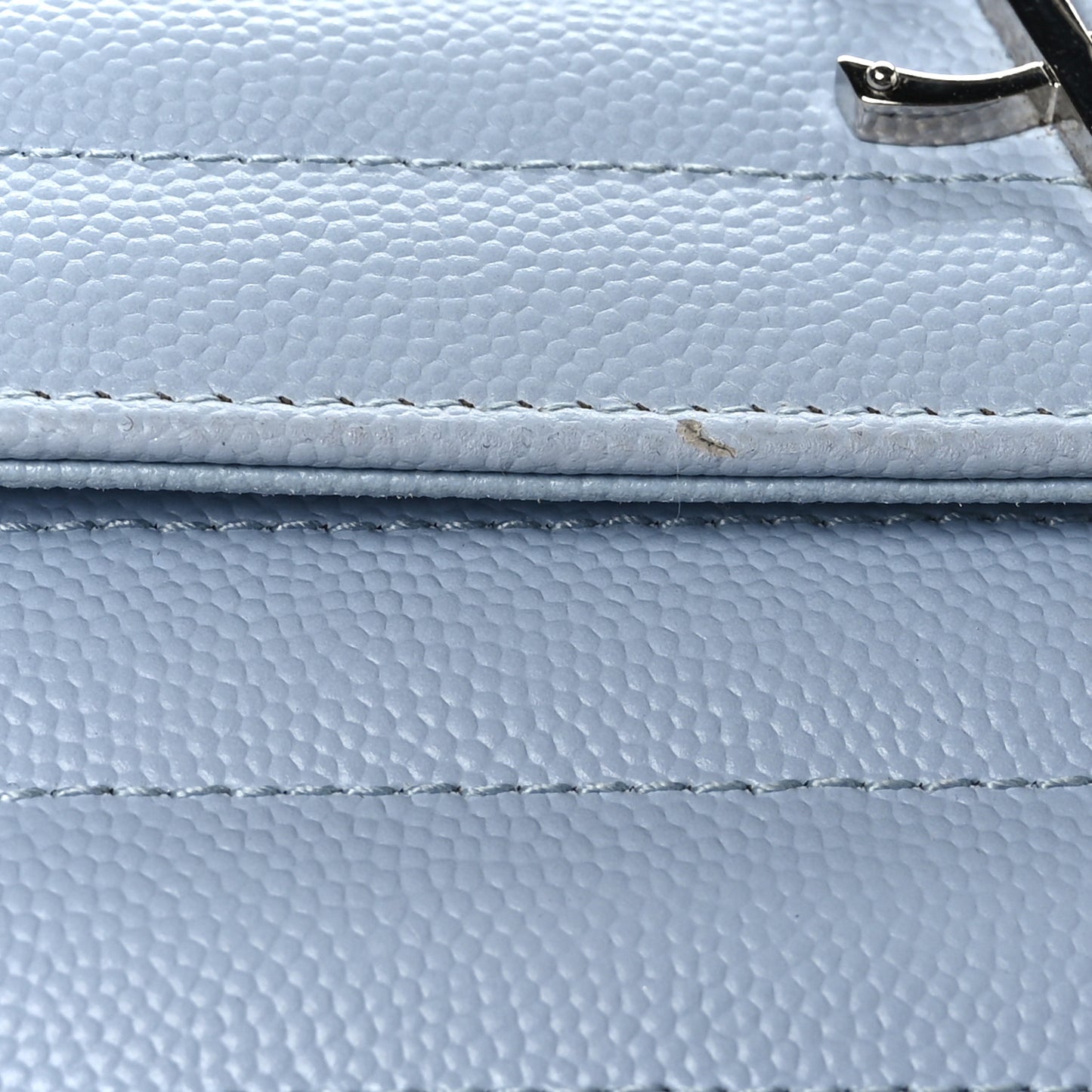 Grain De Poudre Matelasse Chevron Monogram Chain Wallet Sky Blue