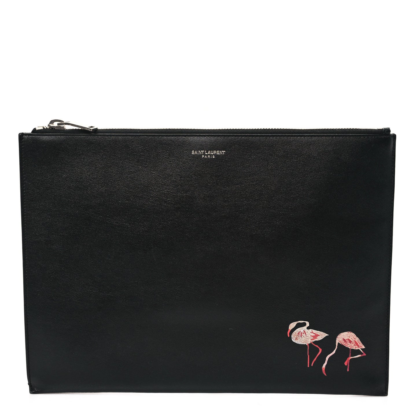 Smooth Calfskin Flamingo Document Holder Black
