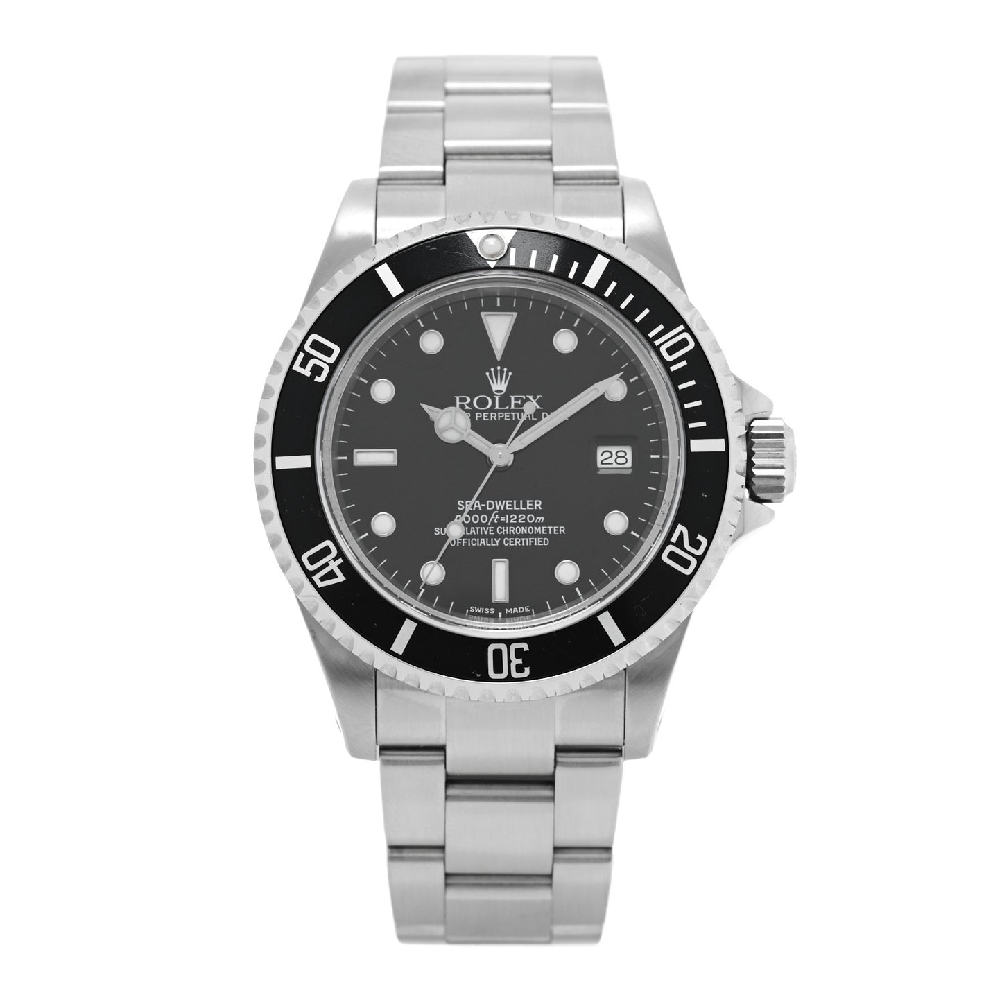Stainless Steel 40mm Sea-Dweller Oyster Perpetual Watch Black 16600