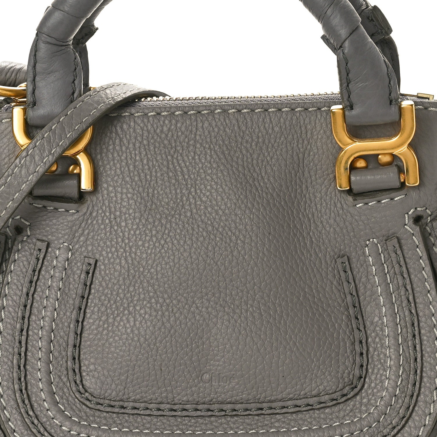 Chloe Calfskin Mini Marcie Satchel Cashmere Grey 8 of 10