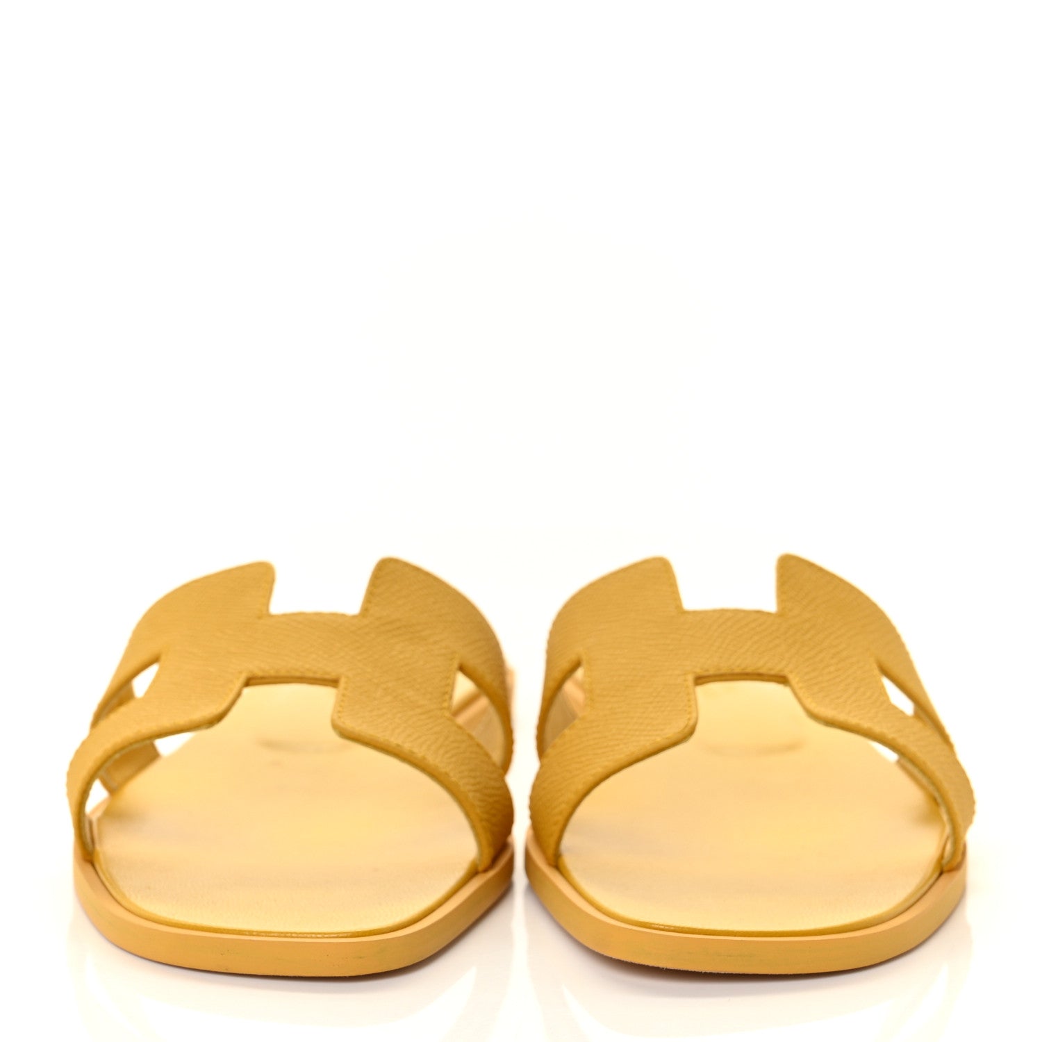 Hermes Epsom Oran Sandals 38.5 Jaune Sable 2 of 9