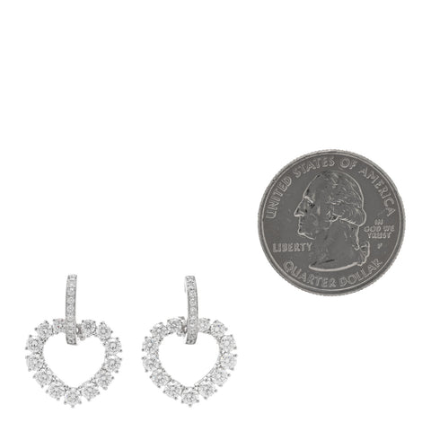 18K White Gold Diamond L'Heure du Diamant Heart Earrings